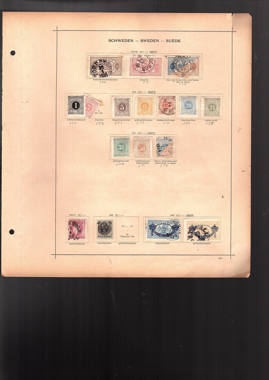 Sweden stamp collection 80 stamps 1856-1912 with duplicates cv 2140 (e1200