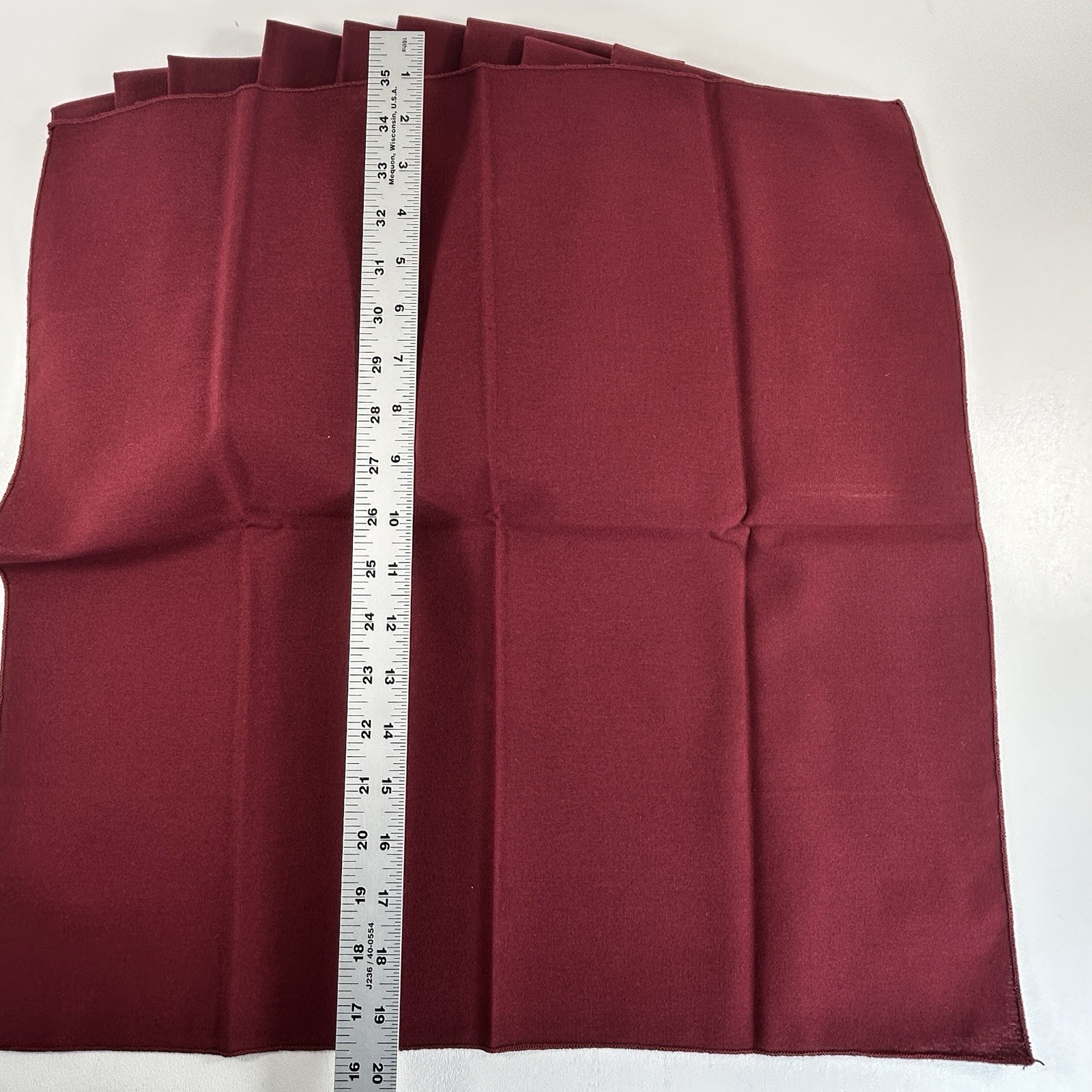 Set of 10 New Burgundy Cloth Napkins 20"x20" Solid Color Cotton Blend Dark Red
