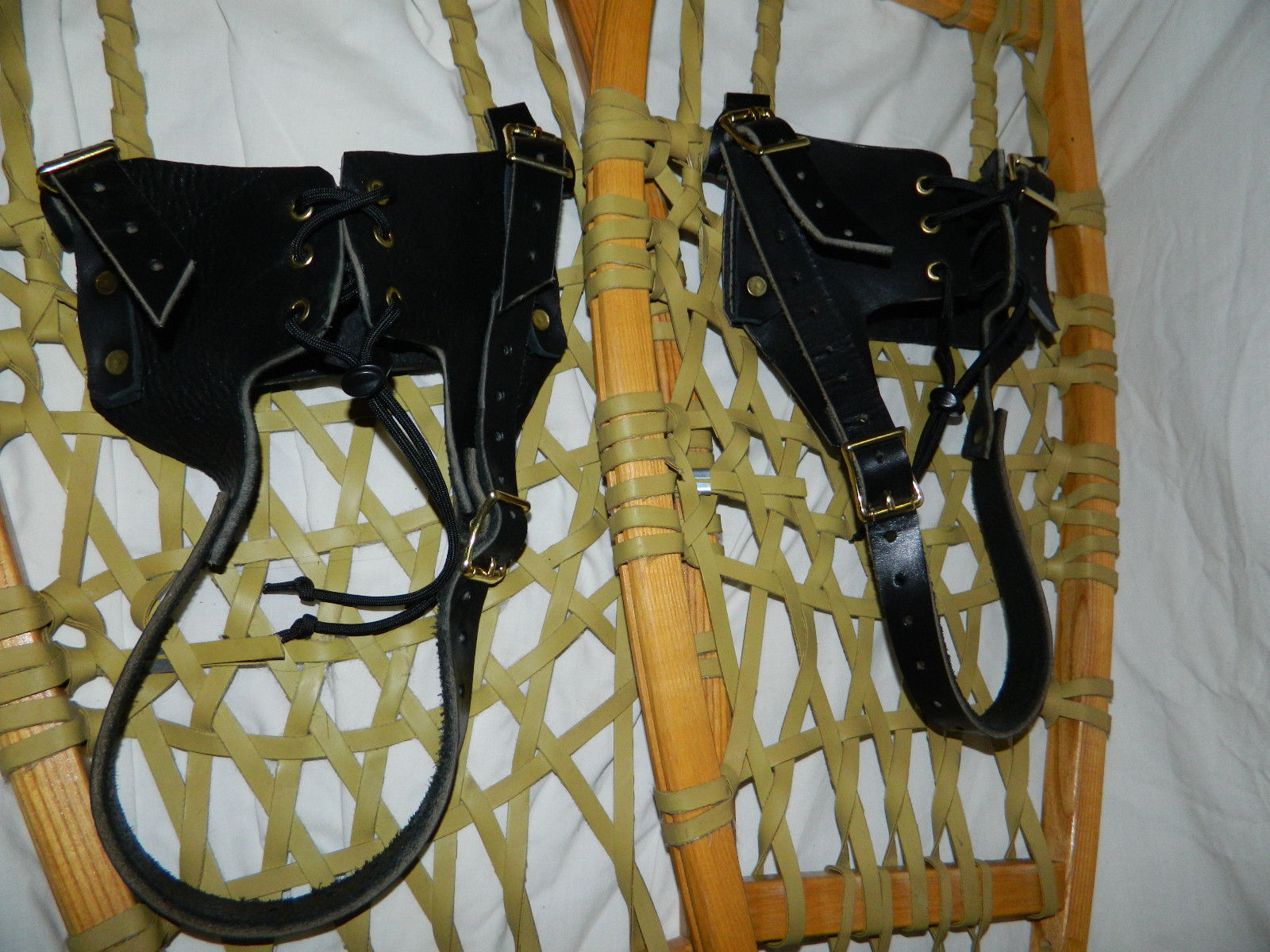 *BINDINGS ONLY* New Pair LEATHER Universal Snowshoe Bindings Straps Harness USA