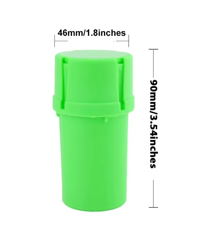 2PCS Random Color Durable Tobacco Spice Plastic Grinder 3-in-1 Storage Jar