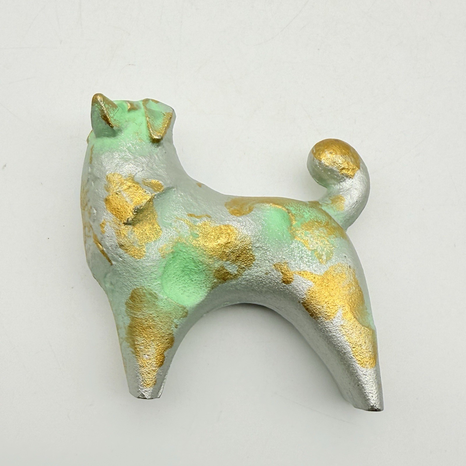 Vintage Signed Sotaro Saegusa Japanese Cast Iron Dog Sculpture