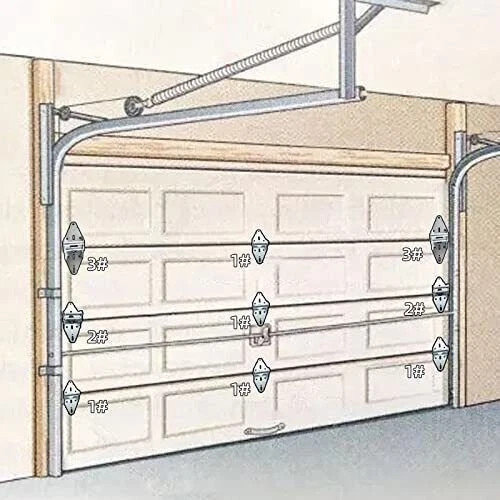 👍Premium Garage Door Roller/Hinge/Top Bracket/Wire Rope Kit for 7' Height Doors