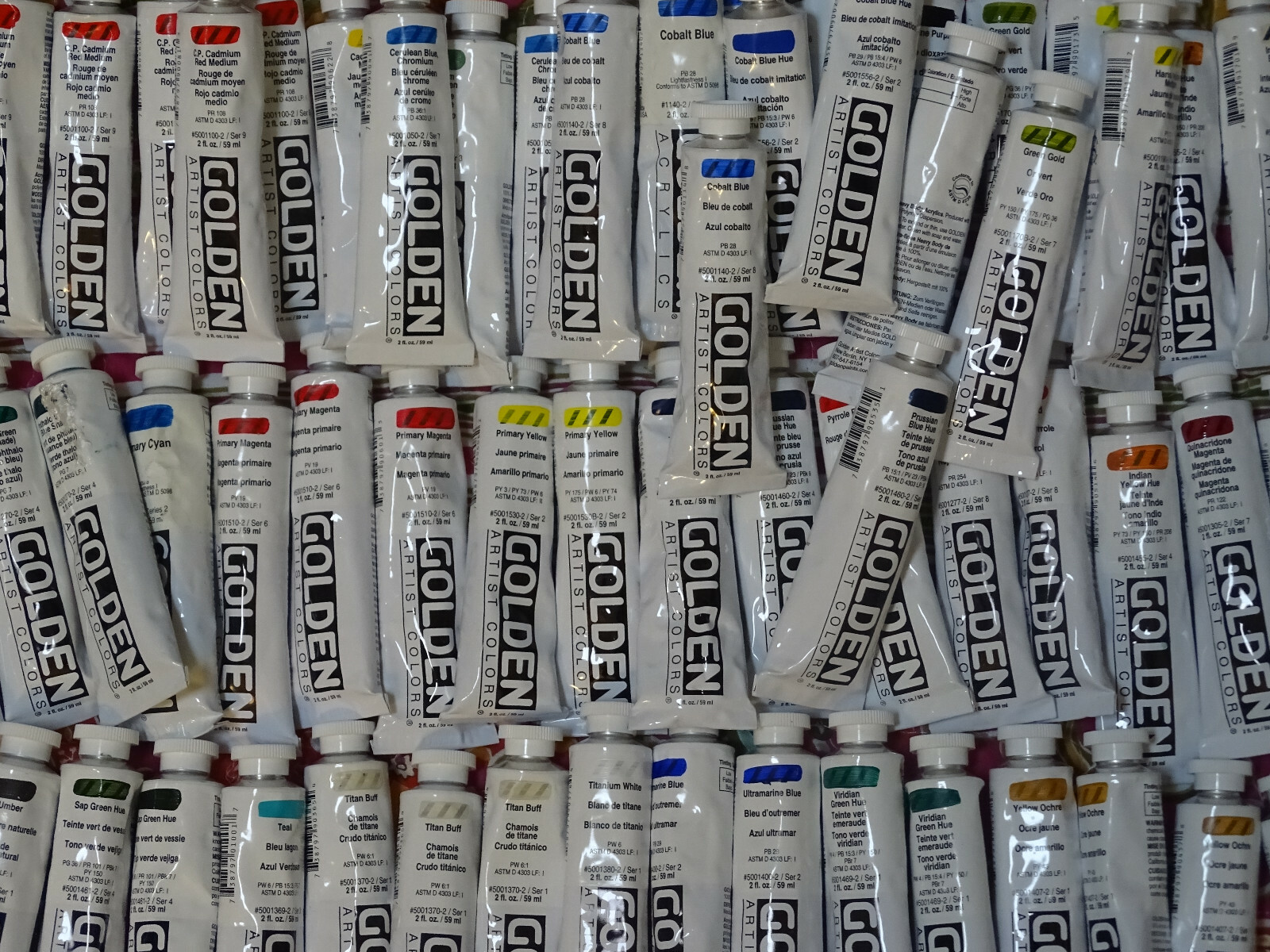 Golden Heavy Body Artists' Acrylic Paint, 2 oz, flat rate shipping, 100 colors