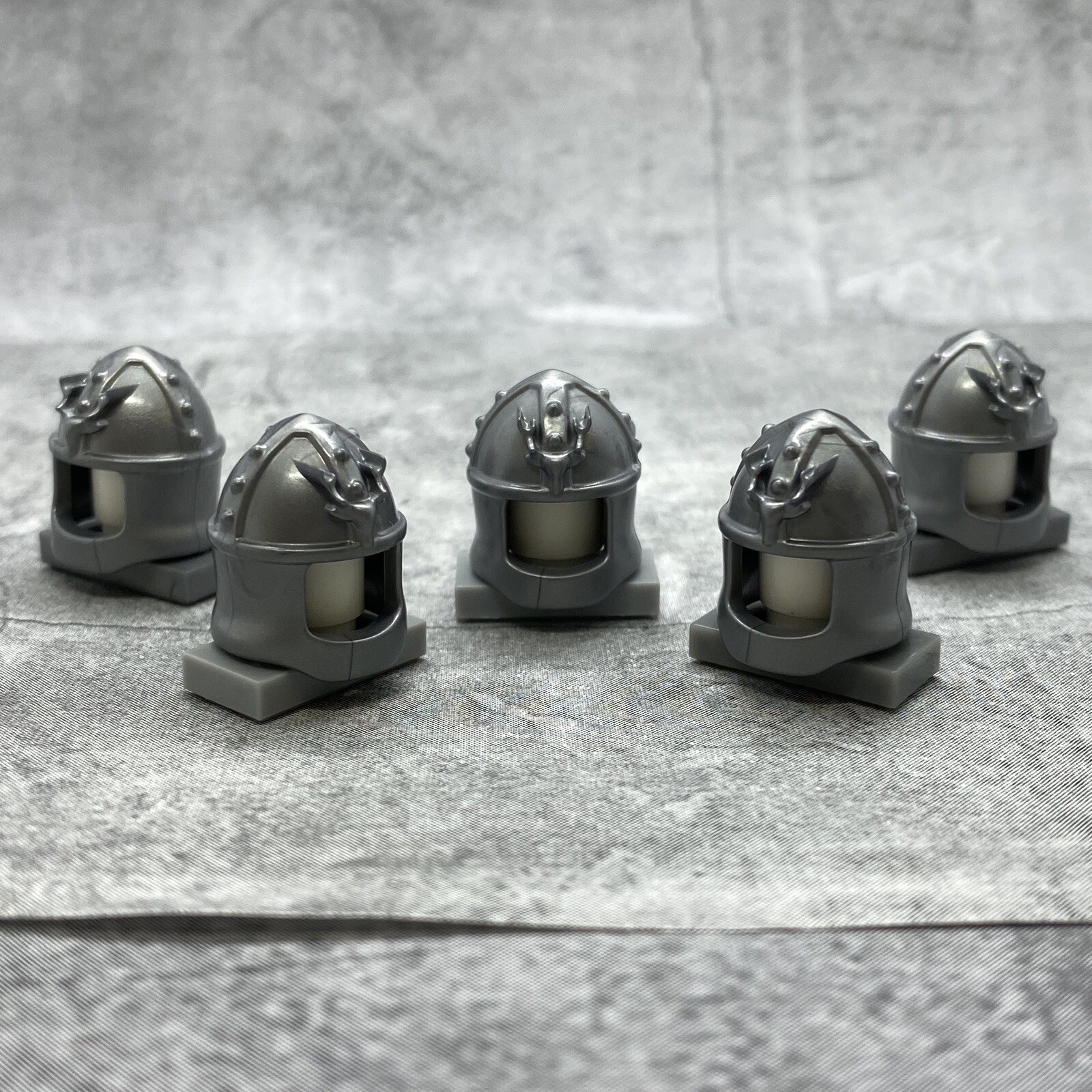 5pack Gray Stag Knight Helmet Blocks Accessories for Minifigures C40805