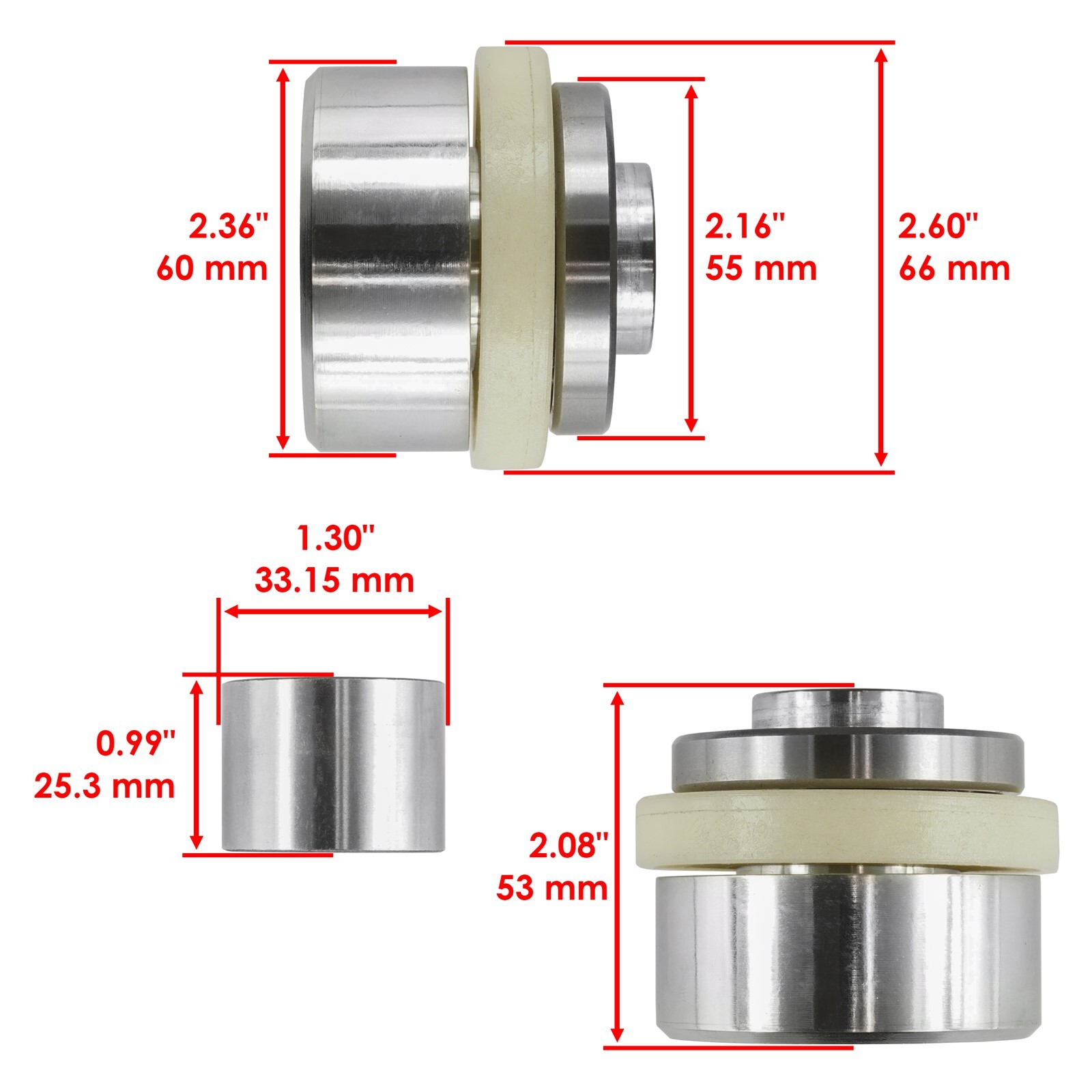 Caltric Complete Front Differential Rebuild Kit For Polaris RZR 4 800 2010