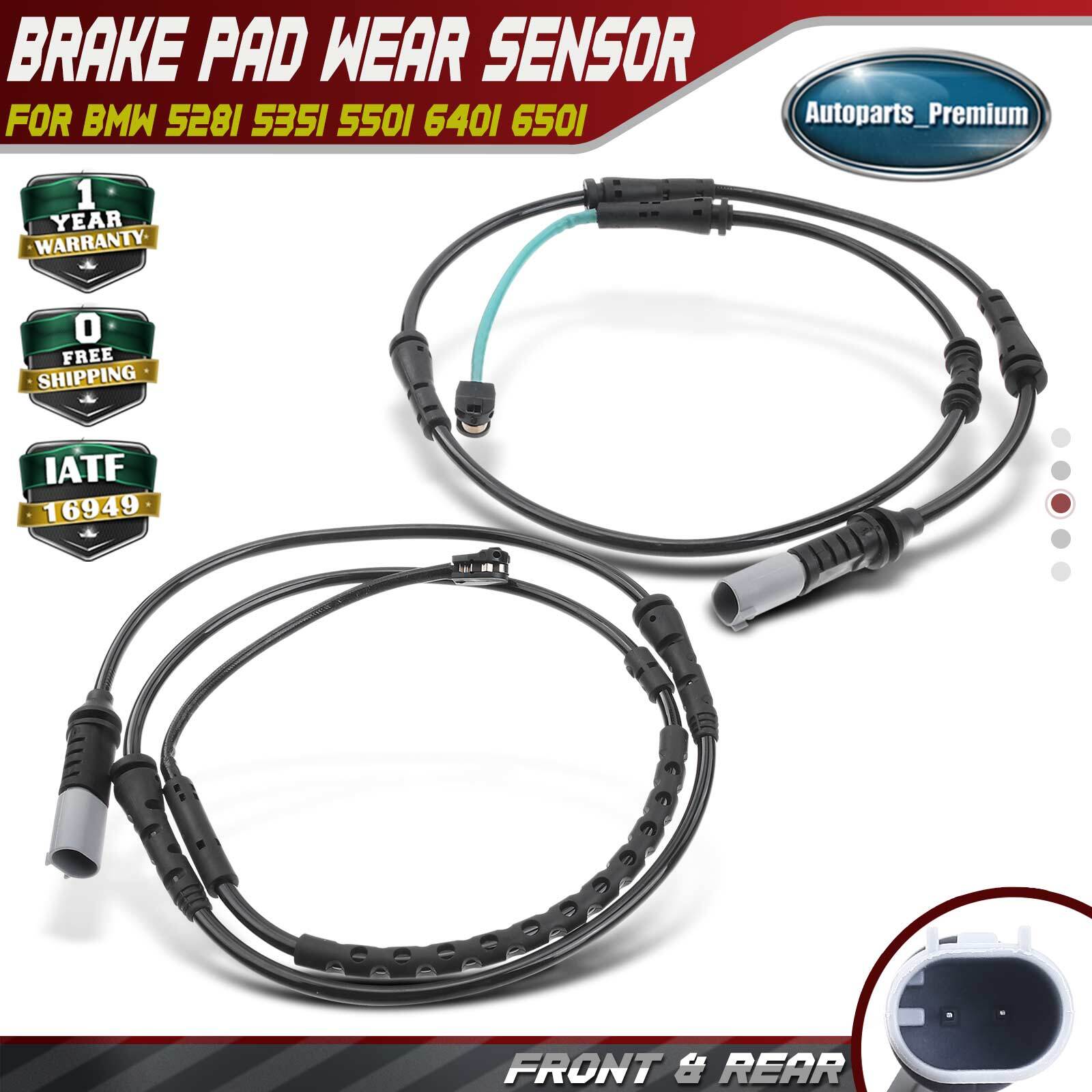 2x Front & Rear Disc Brake Pad Wear Sensor for BMW 528i 2011-2016 535d 535i 550i