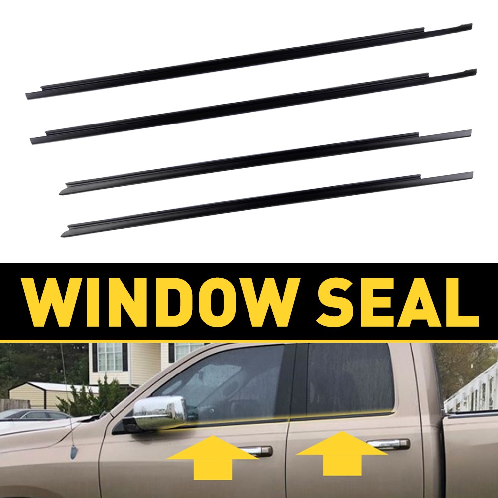Set of 4Pcs Outer Belt Weatherstrip For 2009-2021 Ram 1500 2500 3500 4500 5500