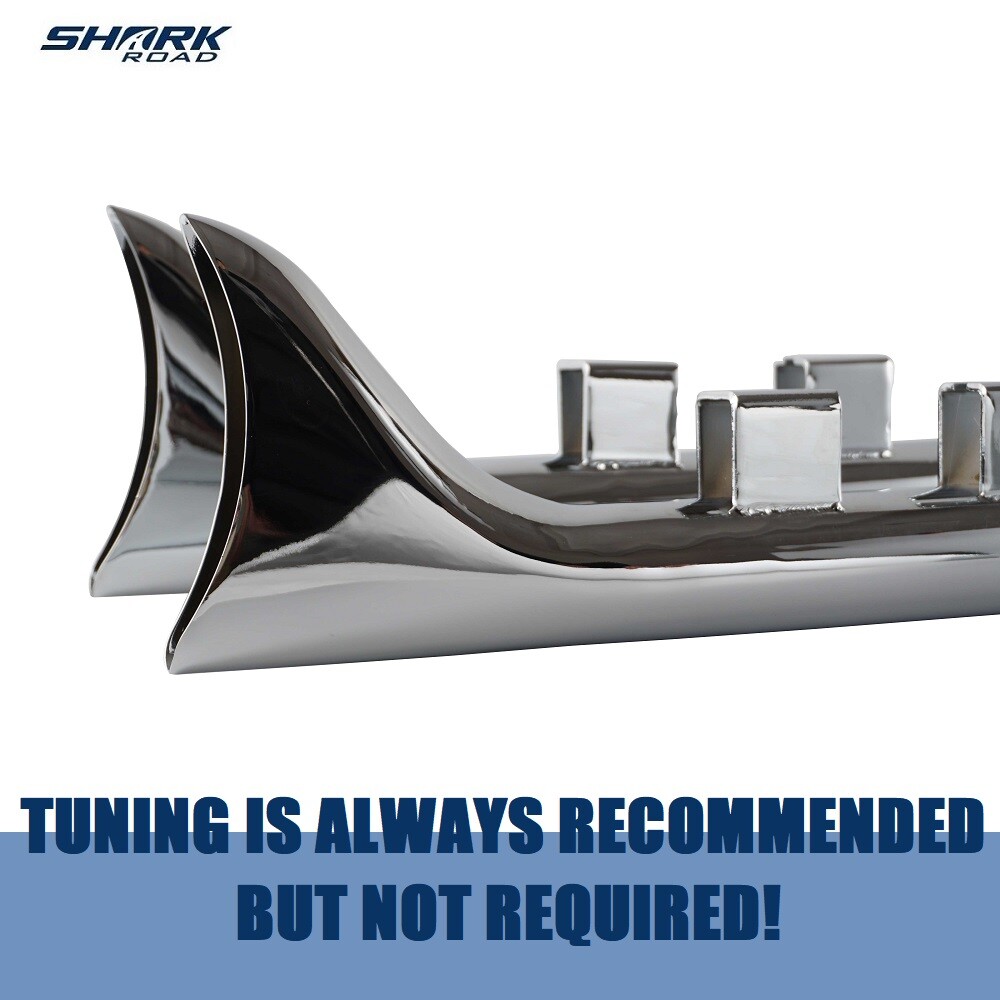 33”Fishtail Exhaust Pipe Slip Ons for Harley Touring 95-16 Road King, Road Glide