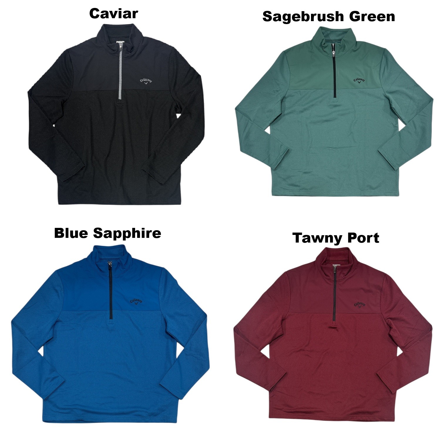 Callaway Men's Quarter Zip UPF 50 Collared Pullover w/ Pockets