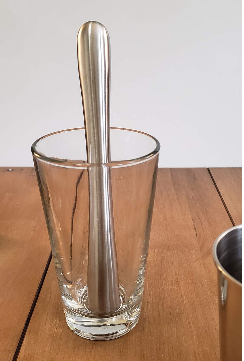 8.5" Solid Stainless Steel COCKTAIL MUDDLER - Bar Drink Mixer Tool
