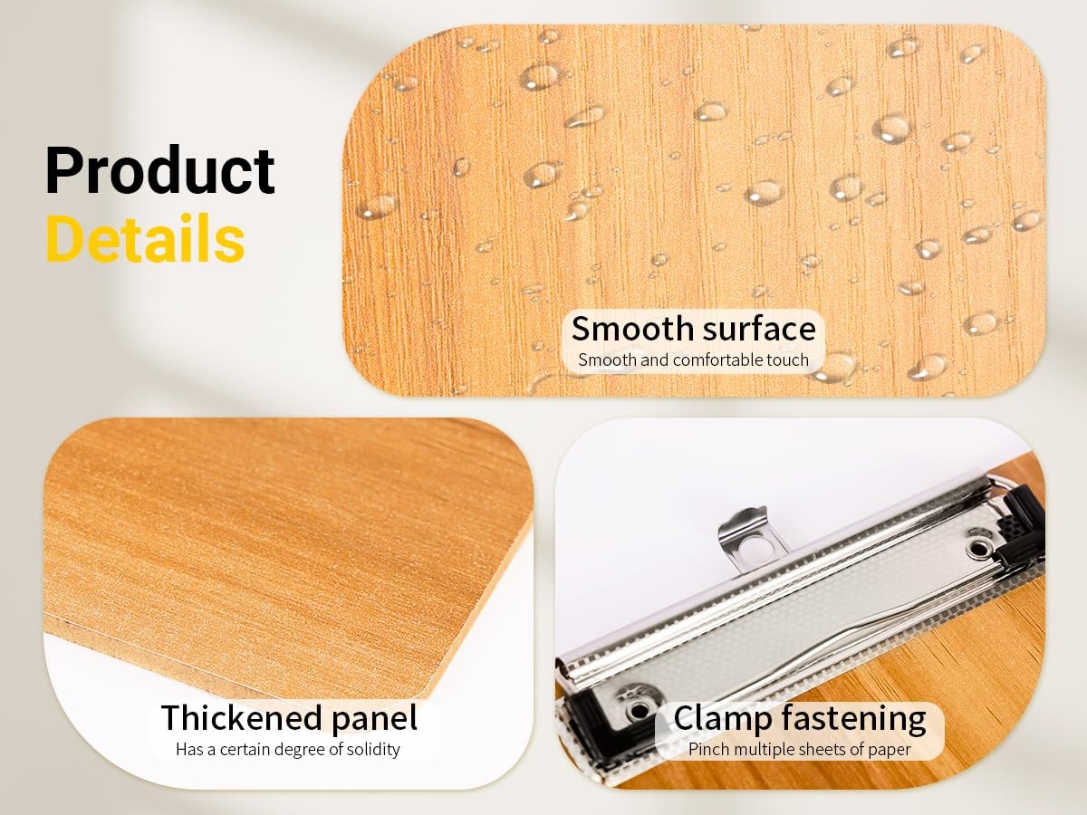 Wooden Lap Board Clipboard for Letter and A4 Size Sketching Board