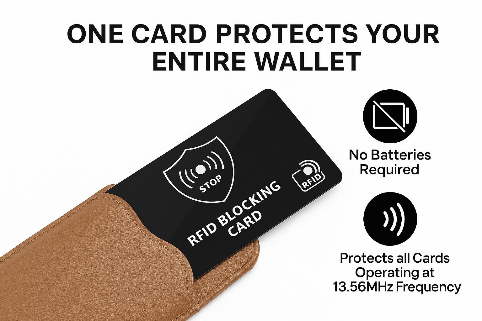 RFID Blocking Card for Wallet - Slim NFC Protector for Credit Debit ID (2 pack)