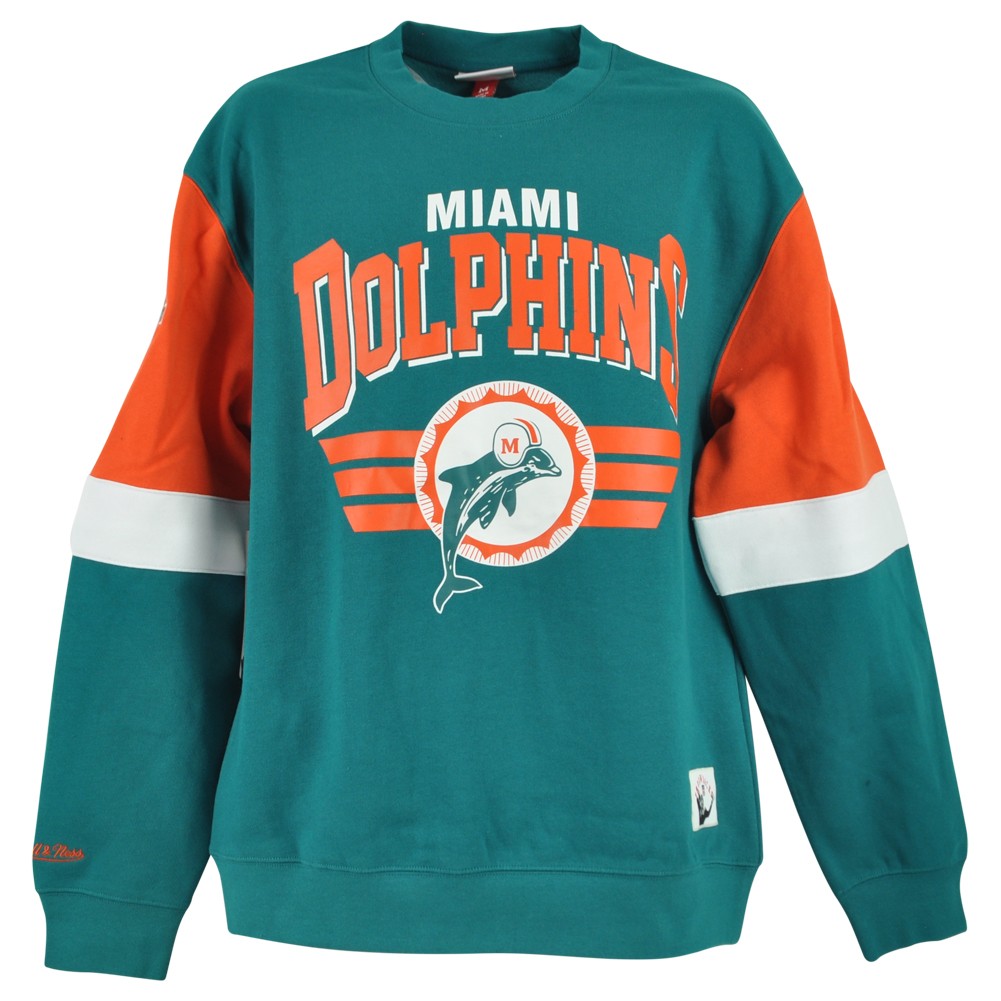 NFL Mitchell & Ness Miami Dolphins Sweatshirt Sweater Champions Tshirt Tee