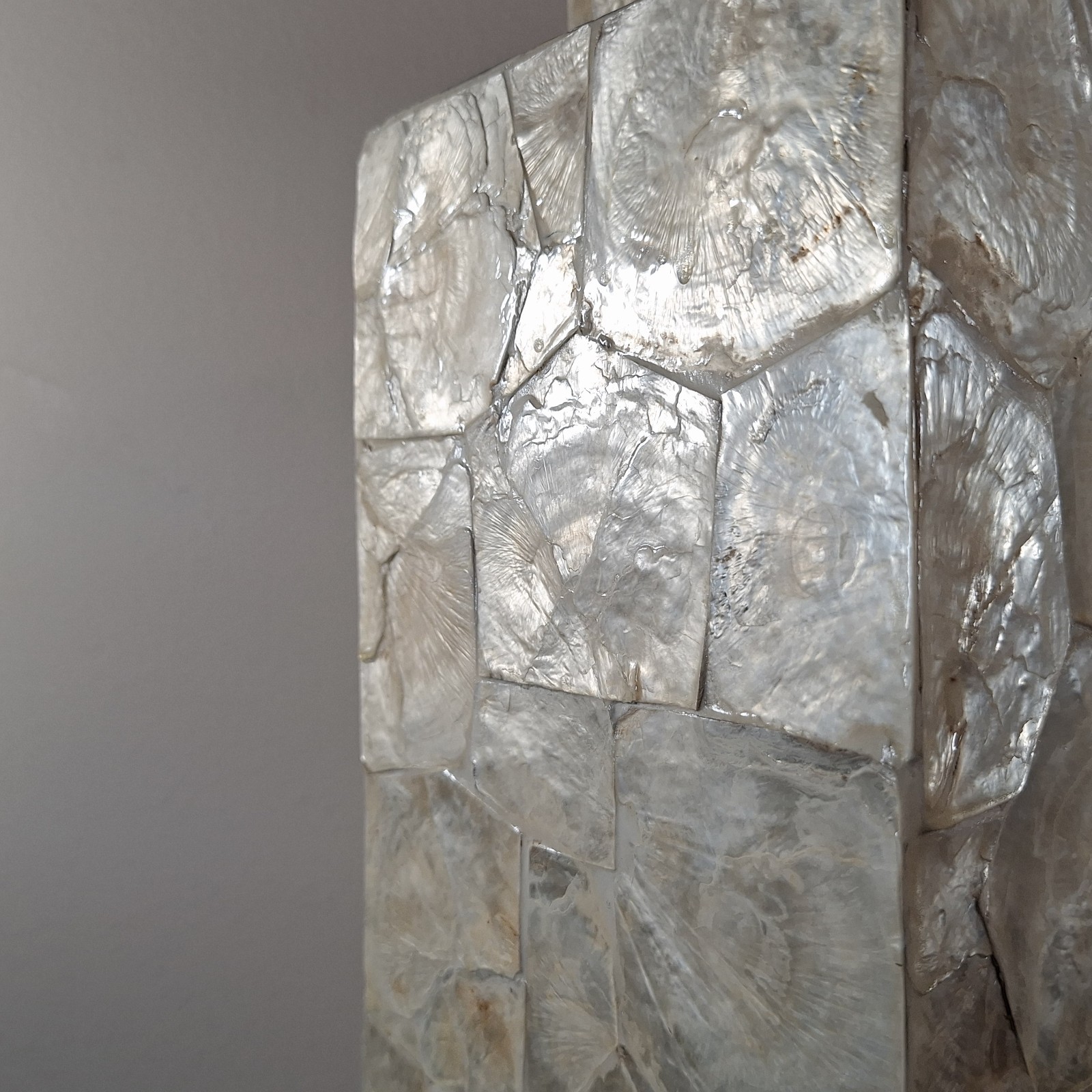 LARGE Natural Capiz Shell Asian Lidded Vase (Mother of Pearl) -20" FREE SHIPPING