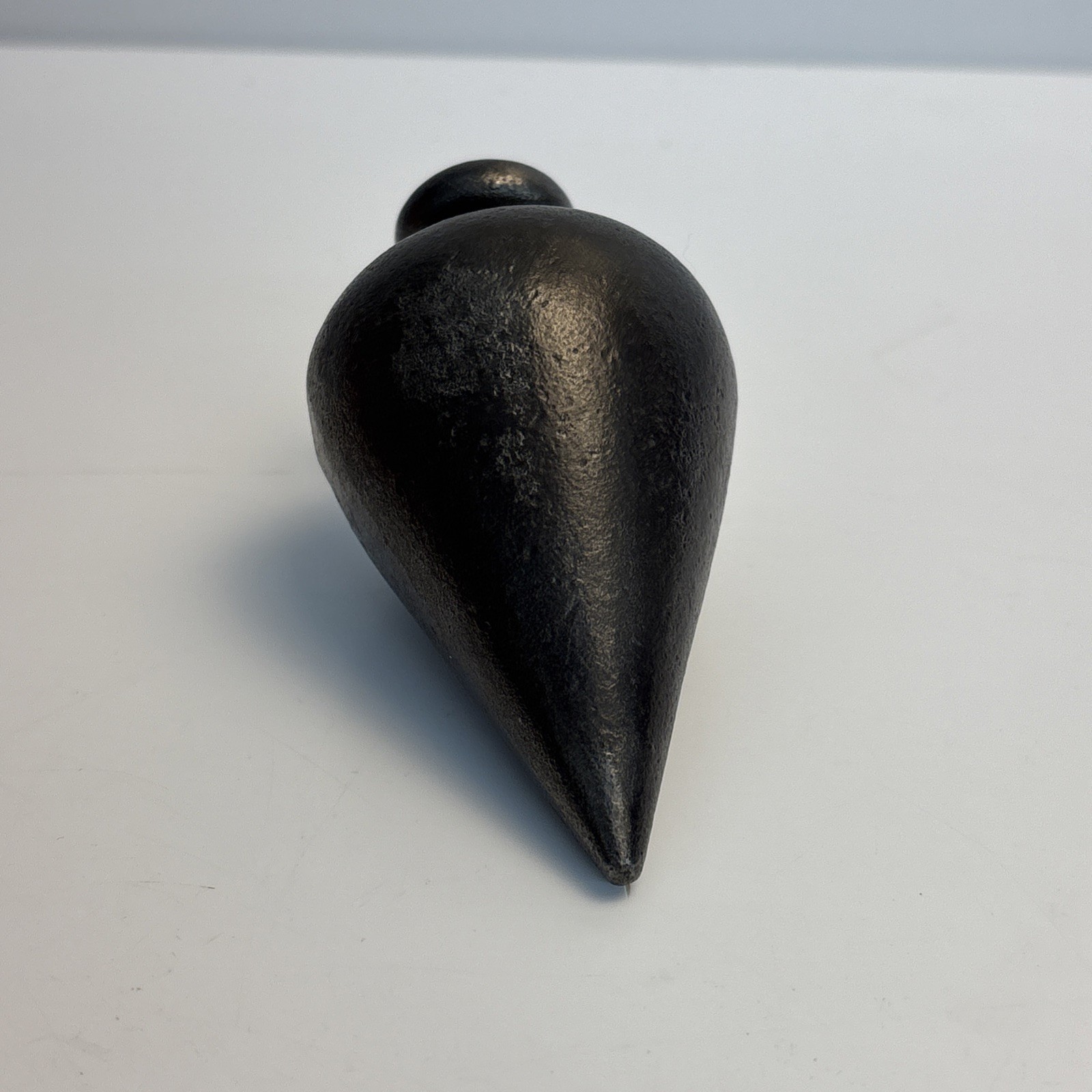 Antique Large Iron Plumb Bob 1 Lb 2 Oz 3 1/2 Inch Masonry Tool