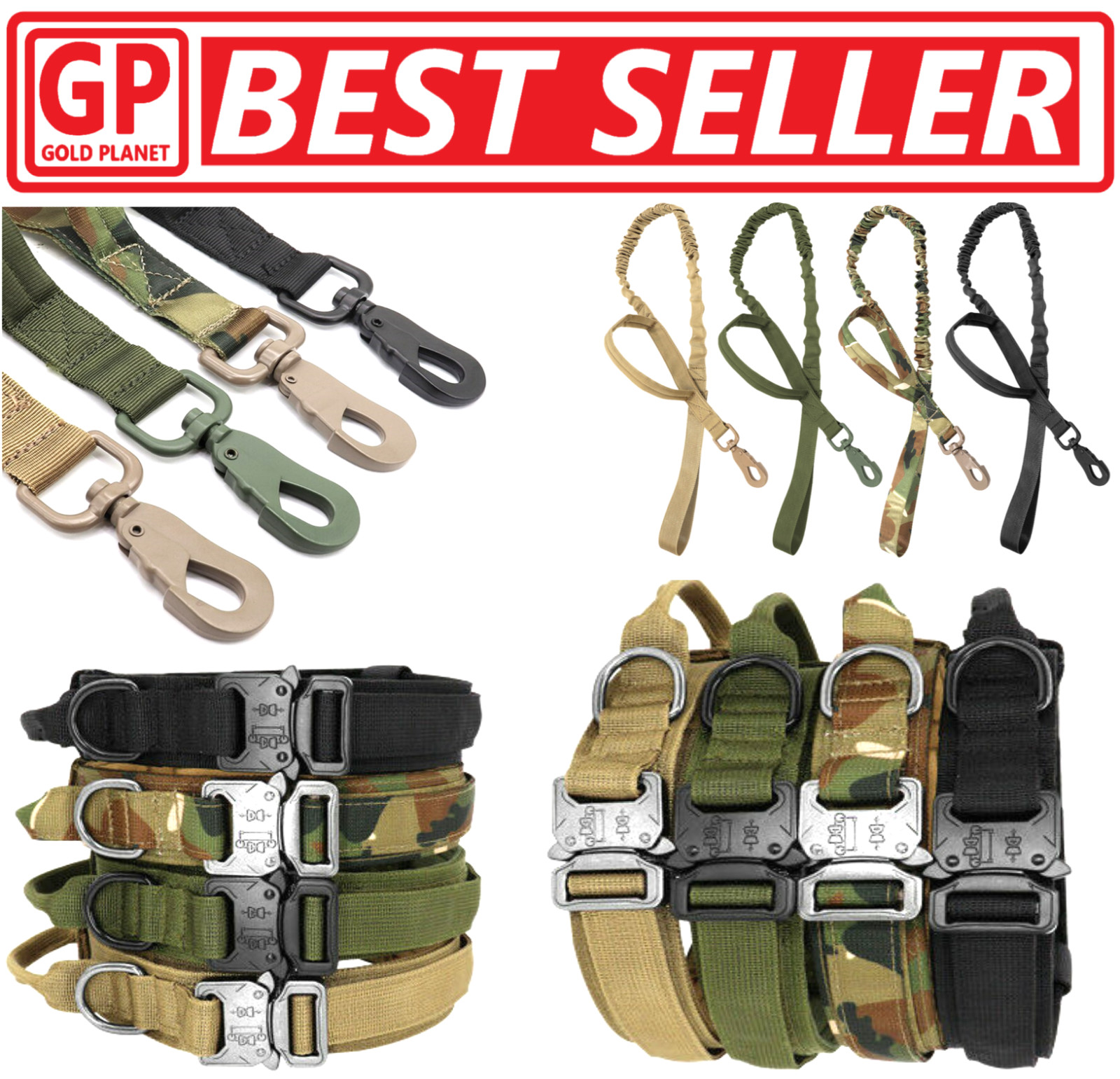 Tactical Dog Pet Collar Leash Heavy Duty K9 Military Service Canine Training Kit