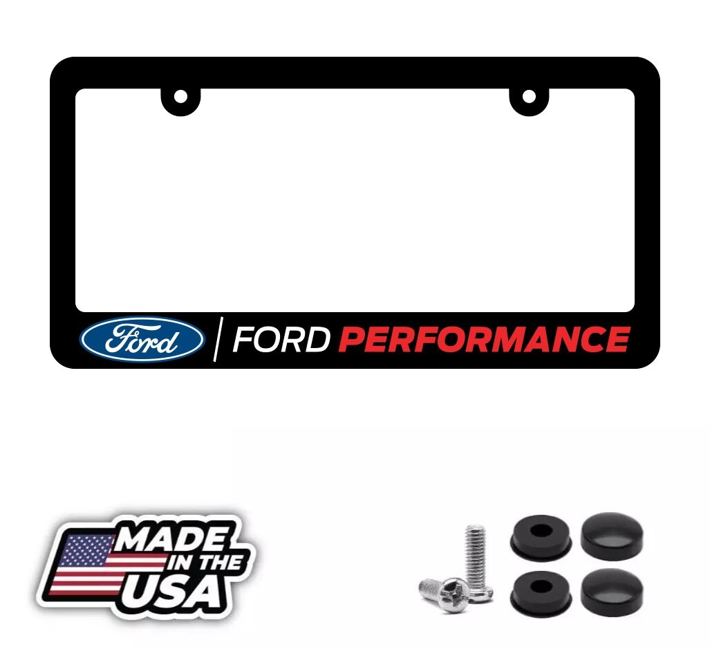 Performance Black License Plate Frame for Ford F150 Mustang Maverick Raptor F250