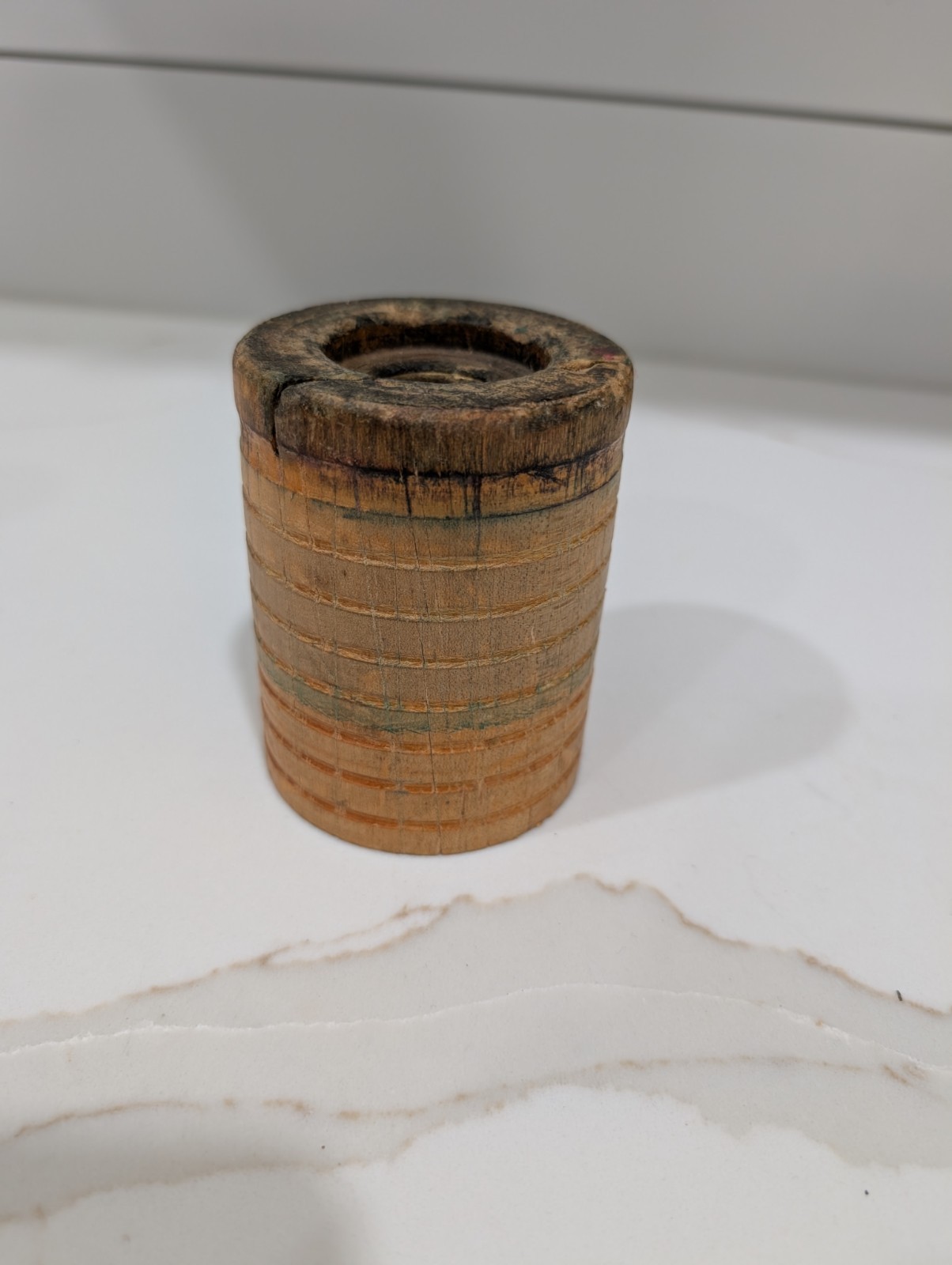 Vintage Set Of 3 Wooden Textile Bobbins Spools Industrial Sewing Primitive Decor