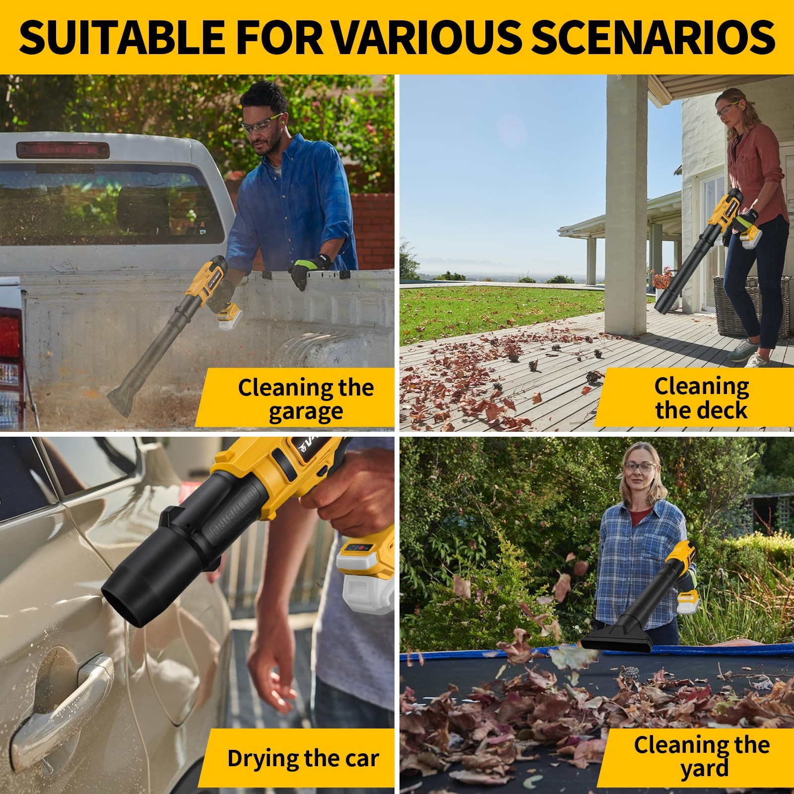 For Dewalt 20V MAX Battery Cordless Turbine Leaf Blower Compact Handheld Blower