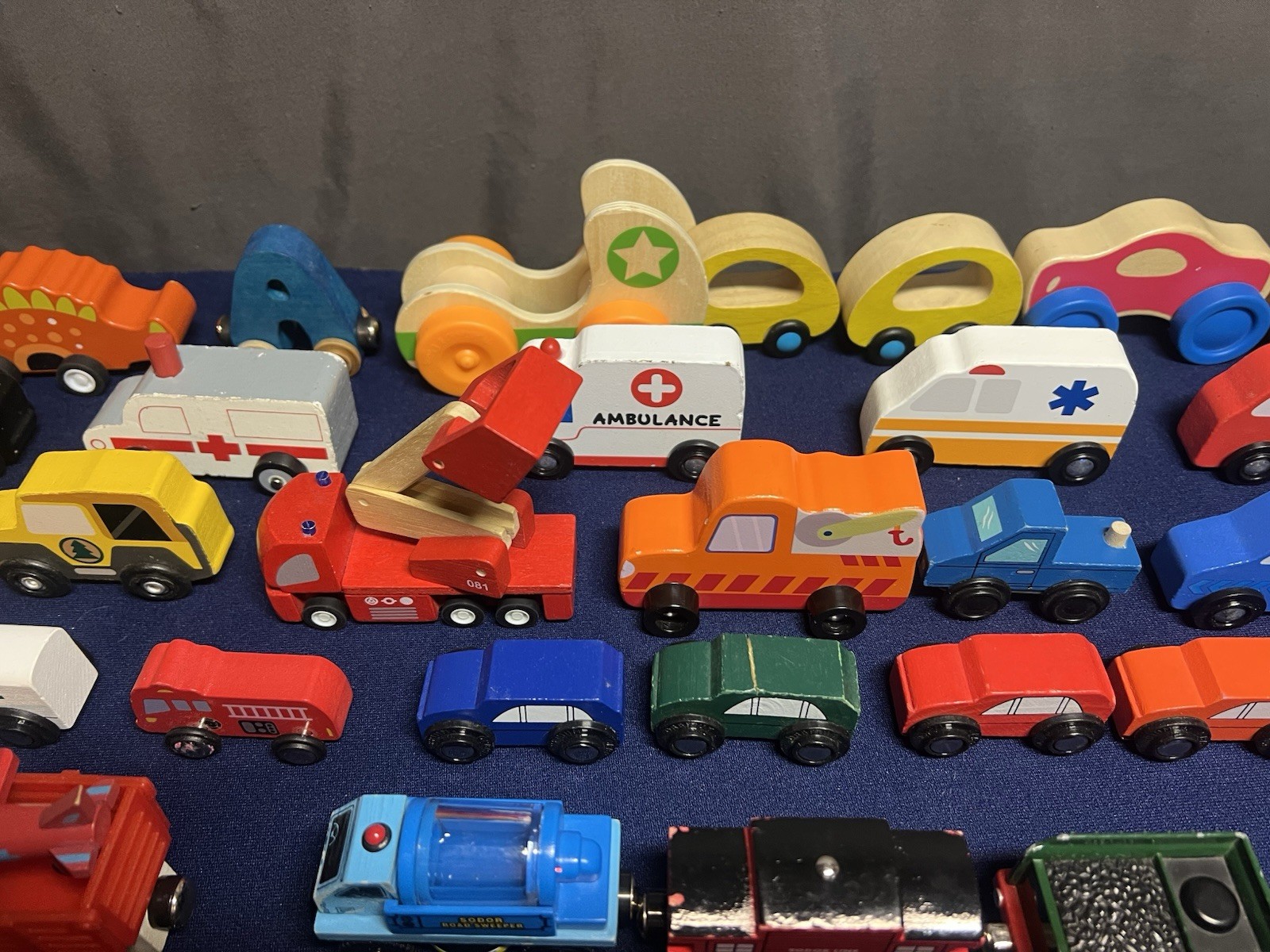 HUGE Lot Of 75 Wooden Trains Planes & Automobiles Various Brands Vtg-Now