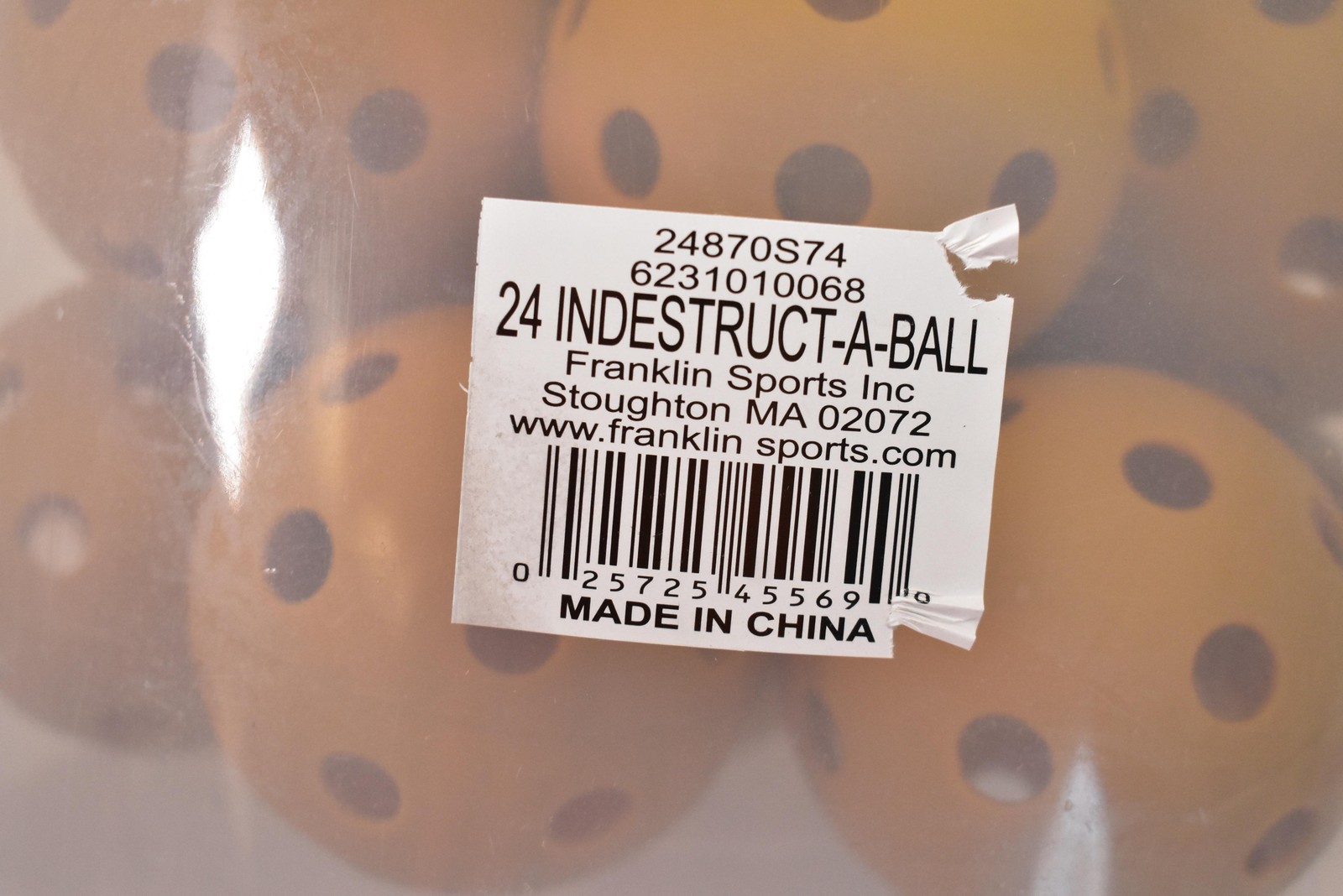 Franklin Sports 24 Indestruct-A-Ball Practice Balls 9 In Yellow Vented