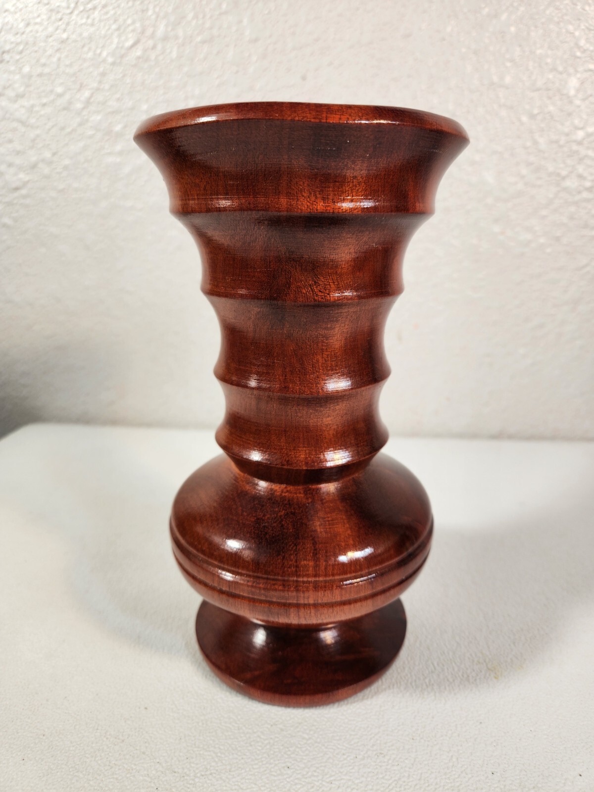 Peruvian Bloodwood Vase Satine Dark Red Handcrafted Folk Art 8'' Exotic RareWood
