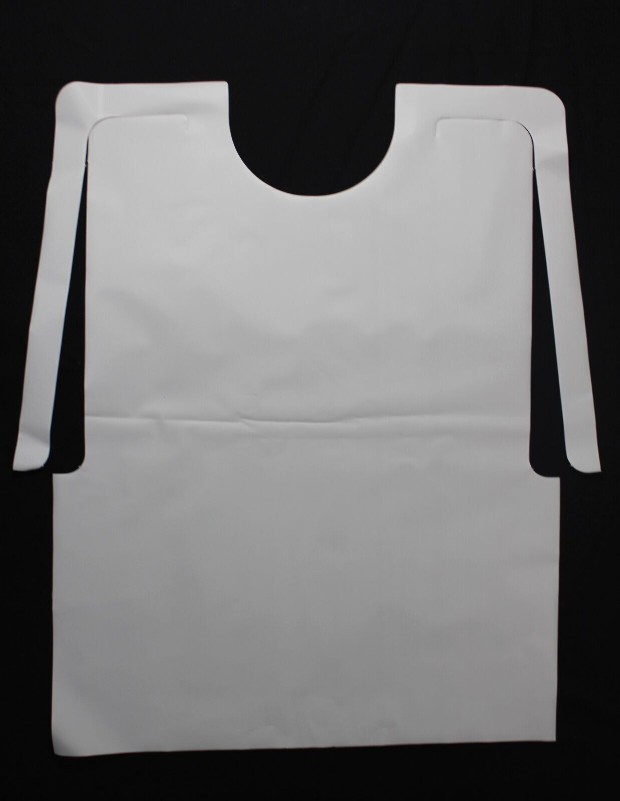 100 Pack White Disposable Adult Plastic Bib
