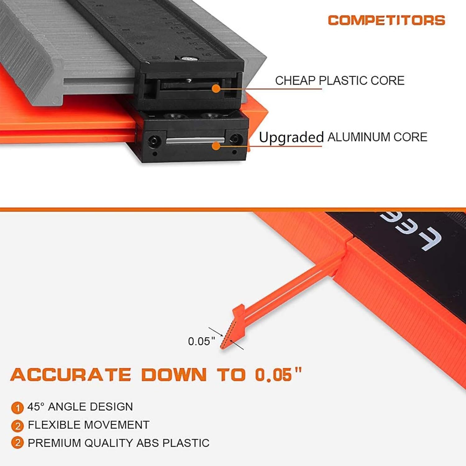 12" Contour Gauge w/ Lock Profile Tool,Super Contour Duplicator Woodworking Tool
