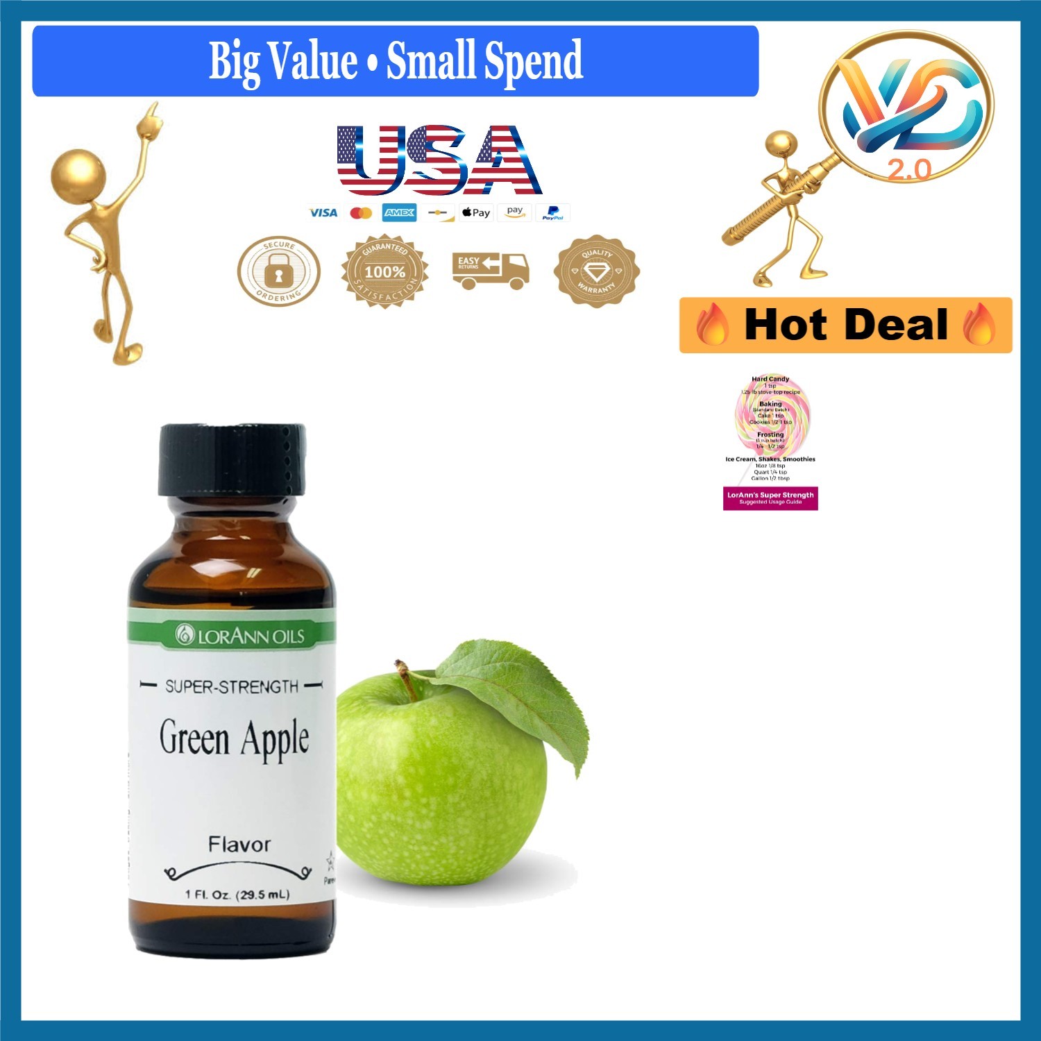 Super Strength Green Apple Flavoring 1oz for Candy Baking Gummies