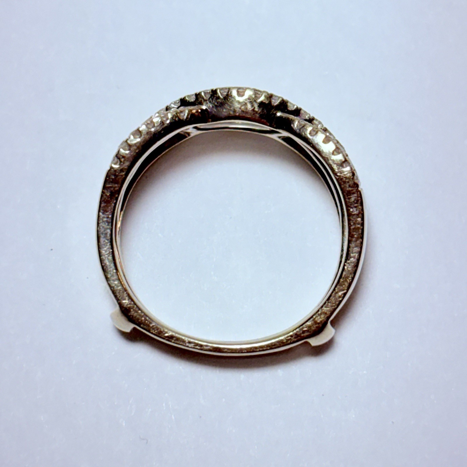 Unique Designs 14K White Gold 0.09ctw Diamond Size 7 Enhancer Ring 3.7g