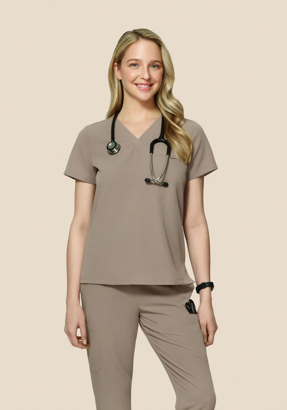 Mandala Scrub Set- Macchiato 1 Pocket Top + Joggers Size Small