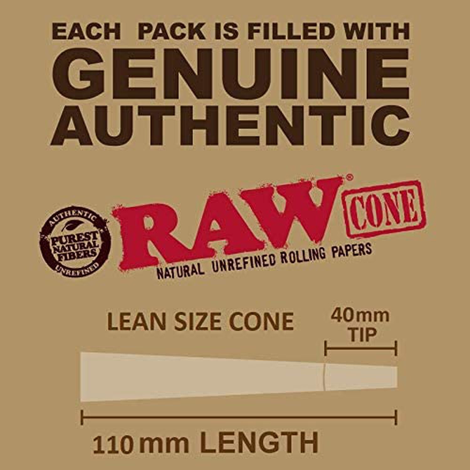 RAW Cones Classic Lean Size: 100 Pack