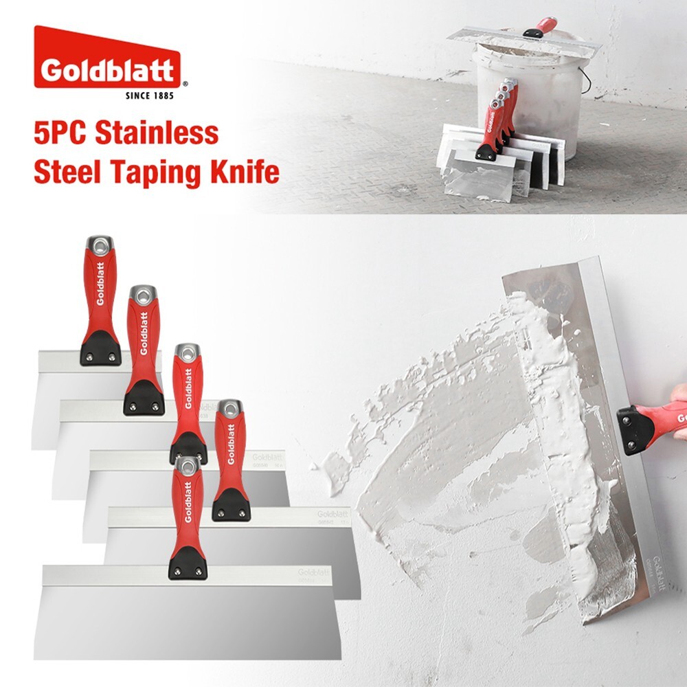Goldblatt 5PC Stainless Steel Taping Knife Scraper Tool Set 6'' 8''10''12'' 14''