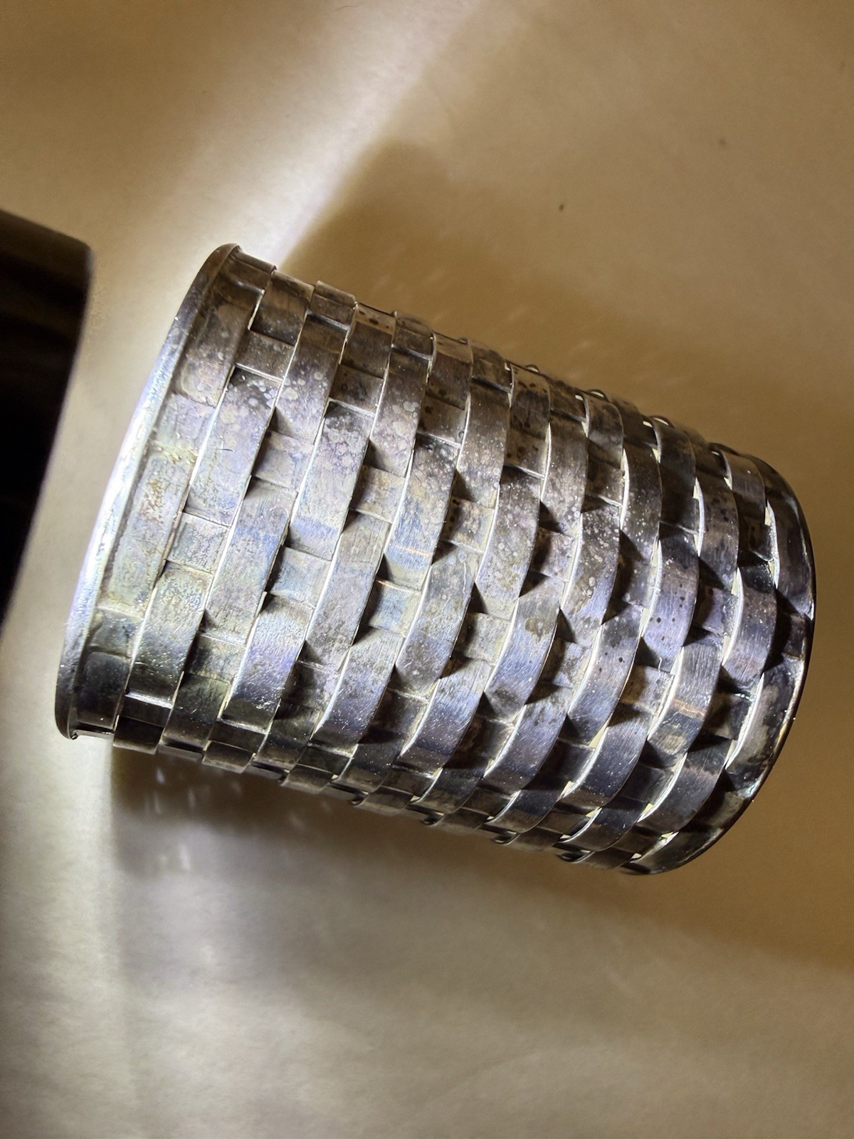 Vintage Tiffany & Co Woven Sterling Silver Toothpick or Trinket Holder 2 in 40gm