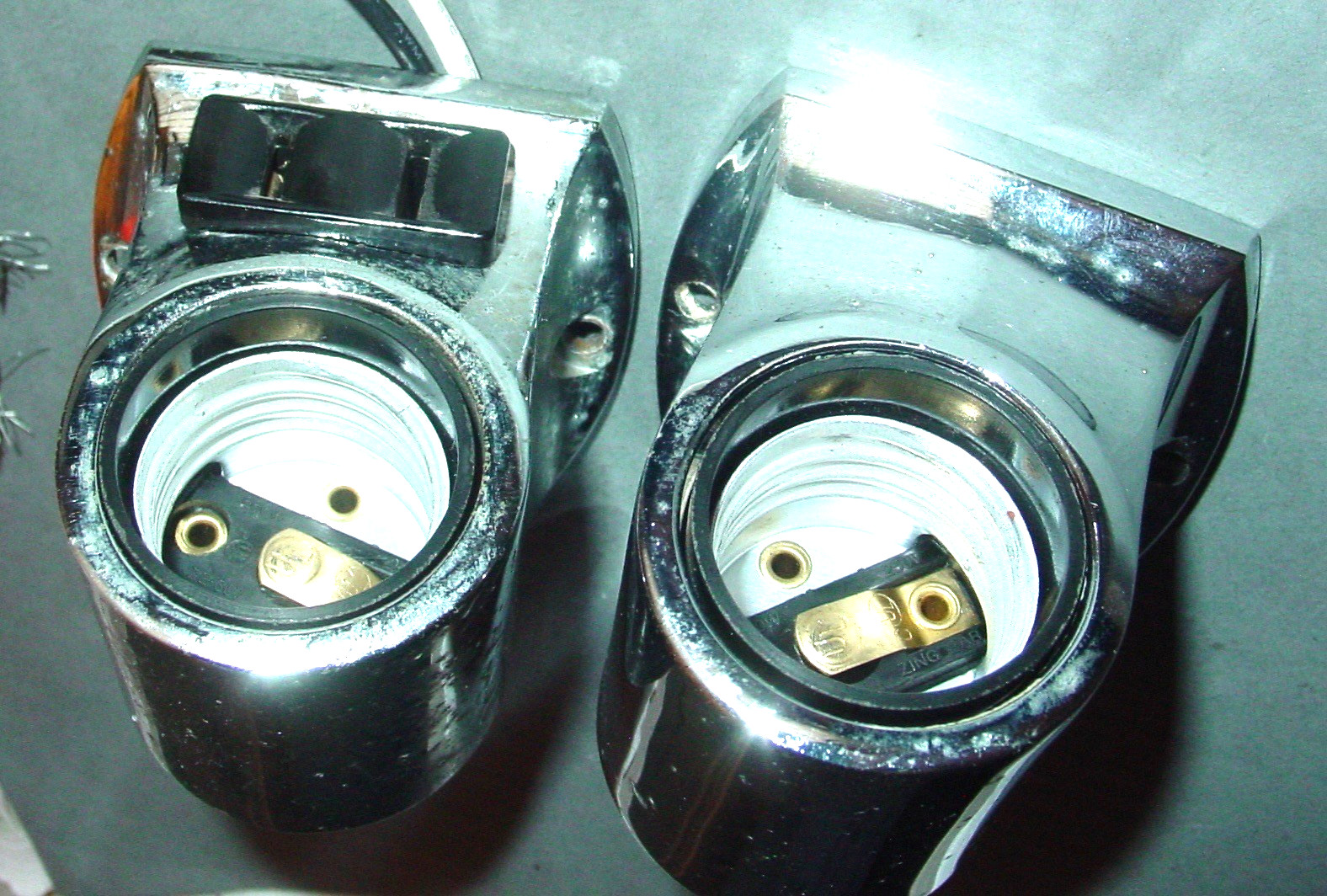 2 Vintage Perko Yacht Bulkhead Galley Art Deco Light Fixture Camper Boat Cabin