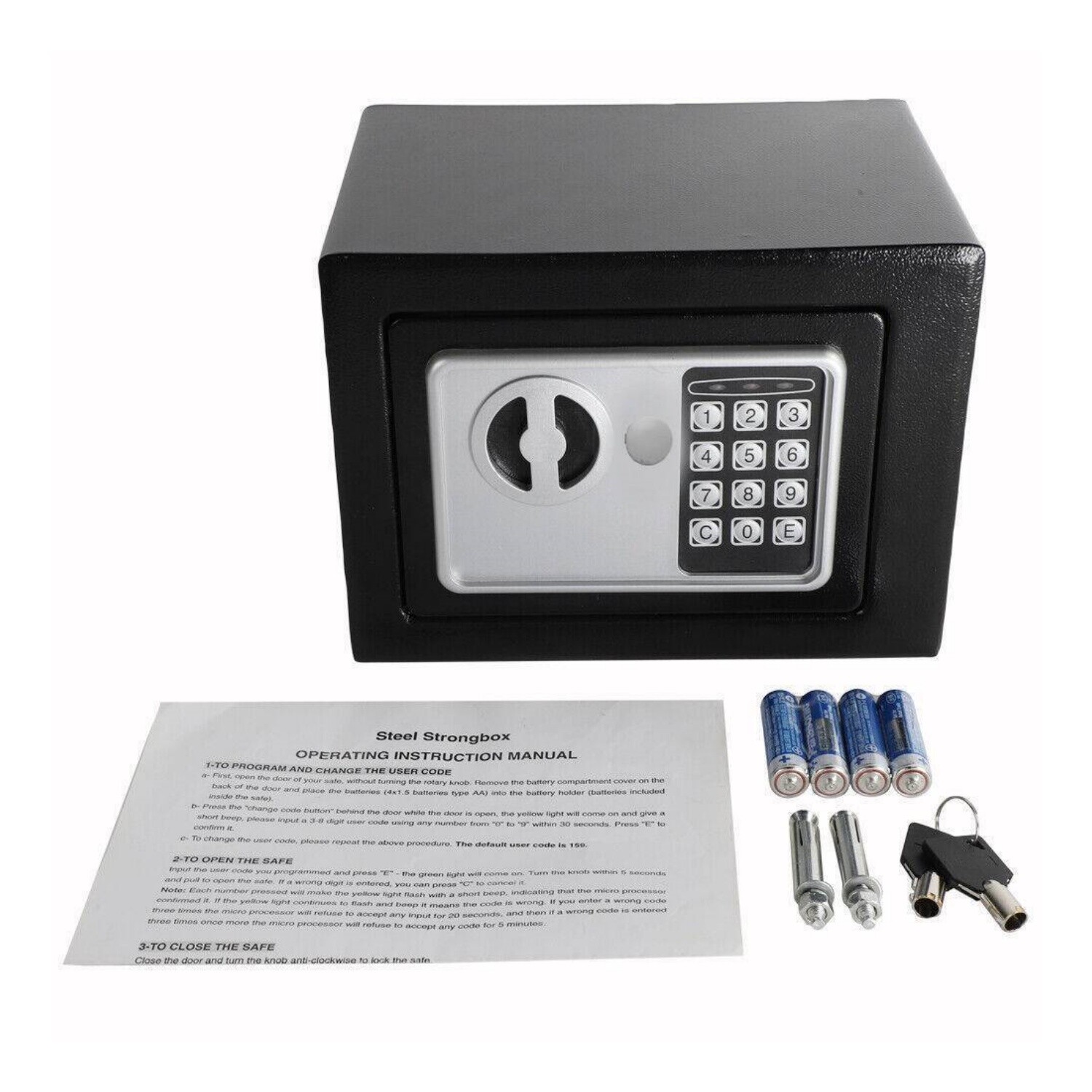 US Security Electronic Digital Safe Box Keypad Lock Jewelry Gun Home Office Cash
