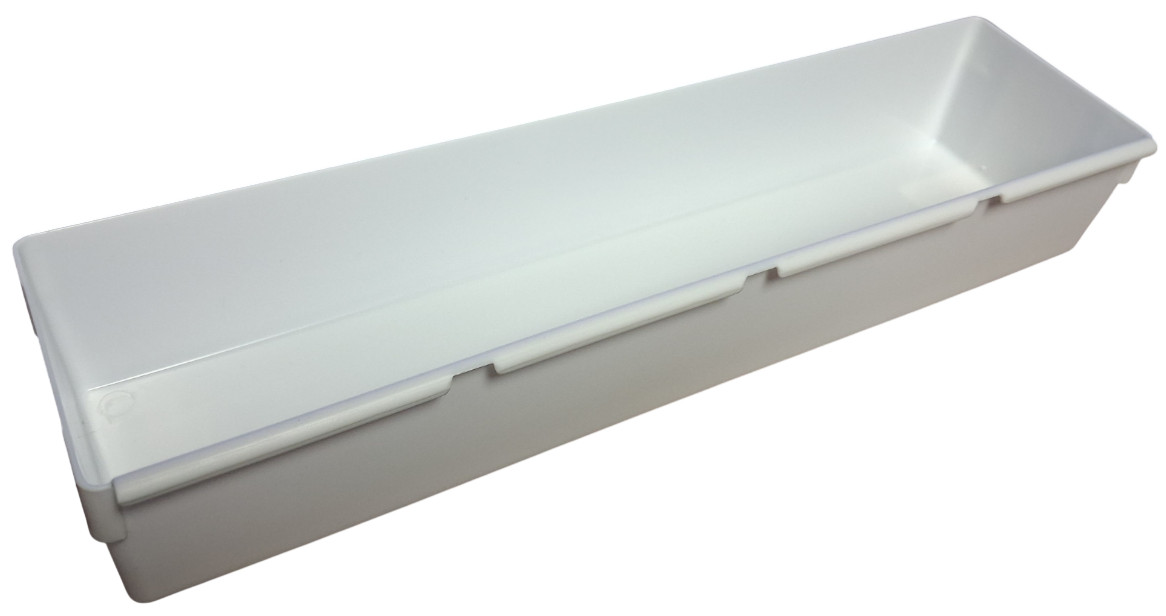 Rubbermaid 2912 Drawer Organizer 12x3x2 White Plastic Rectangular Tray Bins New