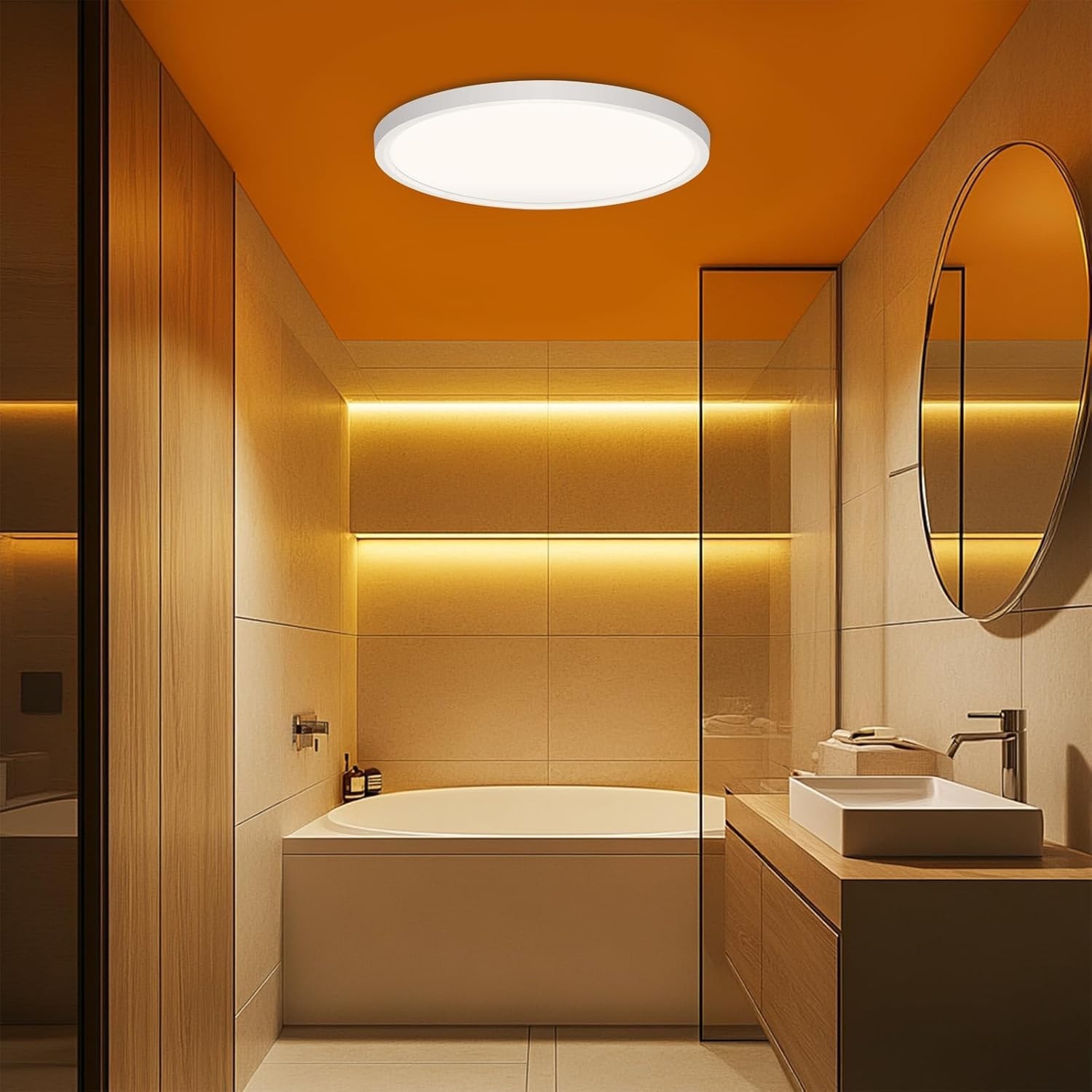 2Pack LED Flush Mount Ceiling Light 24W Ultra Thin Round White 3000k 4000k 6500k