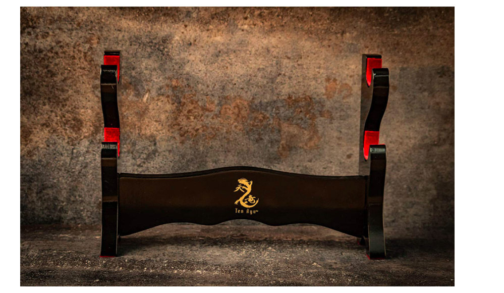 Decorative Two Tier Sword Display Wall Mount Katana Hanger Stand Samurai Classic