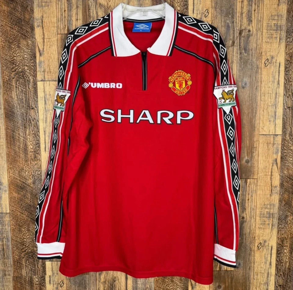 Manchester United 1999-00 Home Men’s XL Football Jersey BECKHAM #7