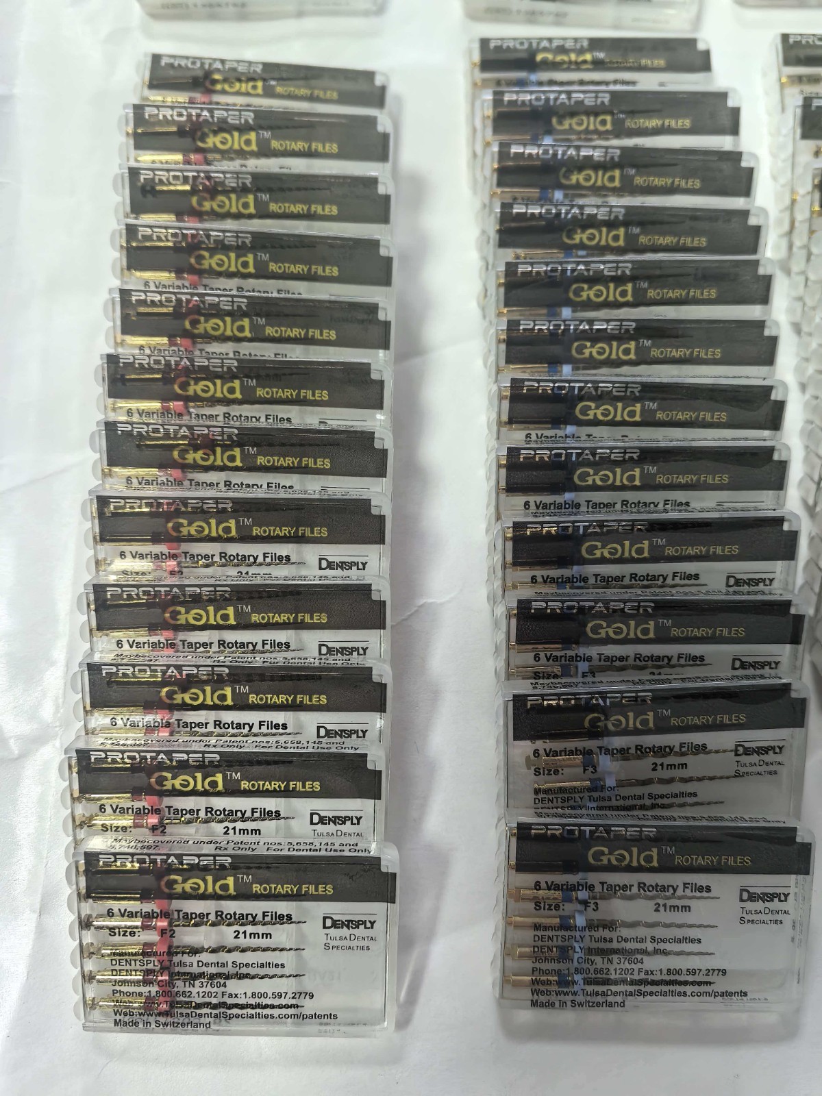 Dentsply ProTaper Gold Rotary Files F1, F2, F3, S1, S2, SX-F3, 6 files/pack