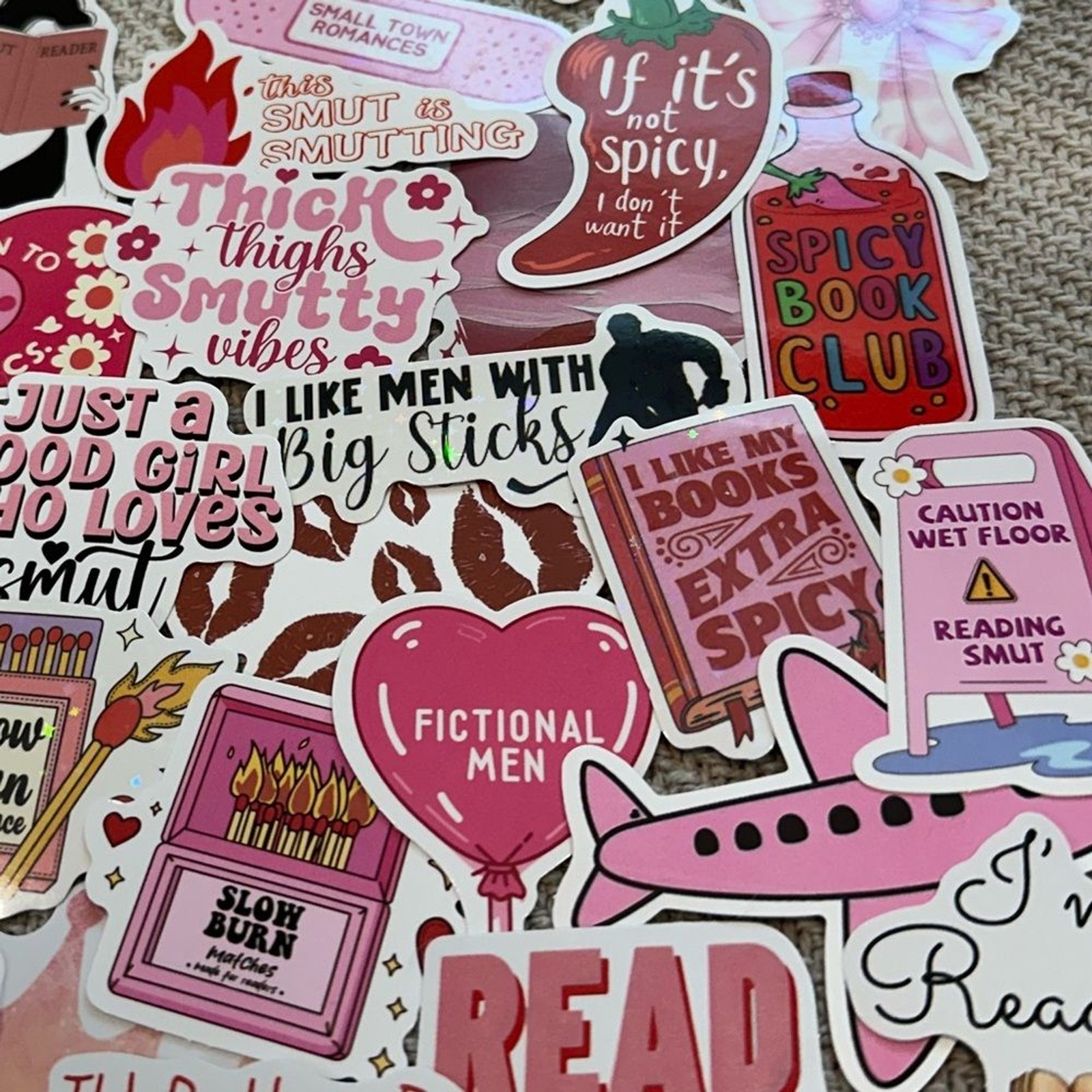 Sticker Lot 50 pcs Reading Kindle Romance Pink Smut Book Cute Girlie