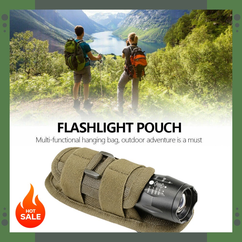 360° Rotatable Green Tactical Flashlight Holster Stretchable Clip Holder Pouches