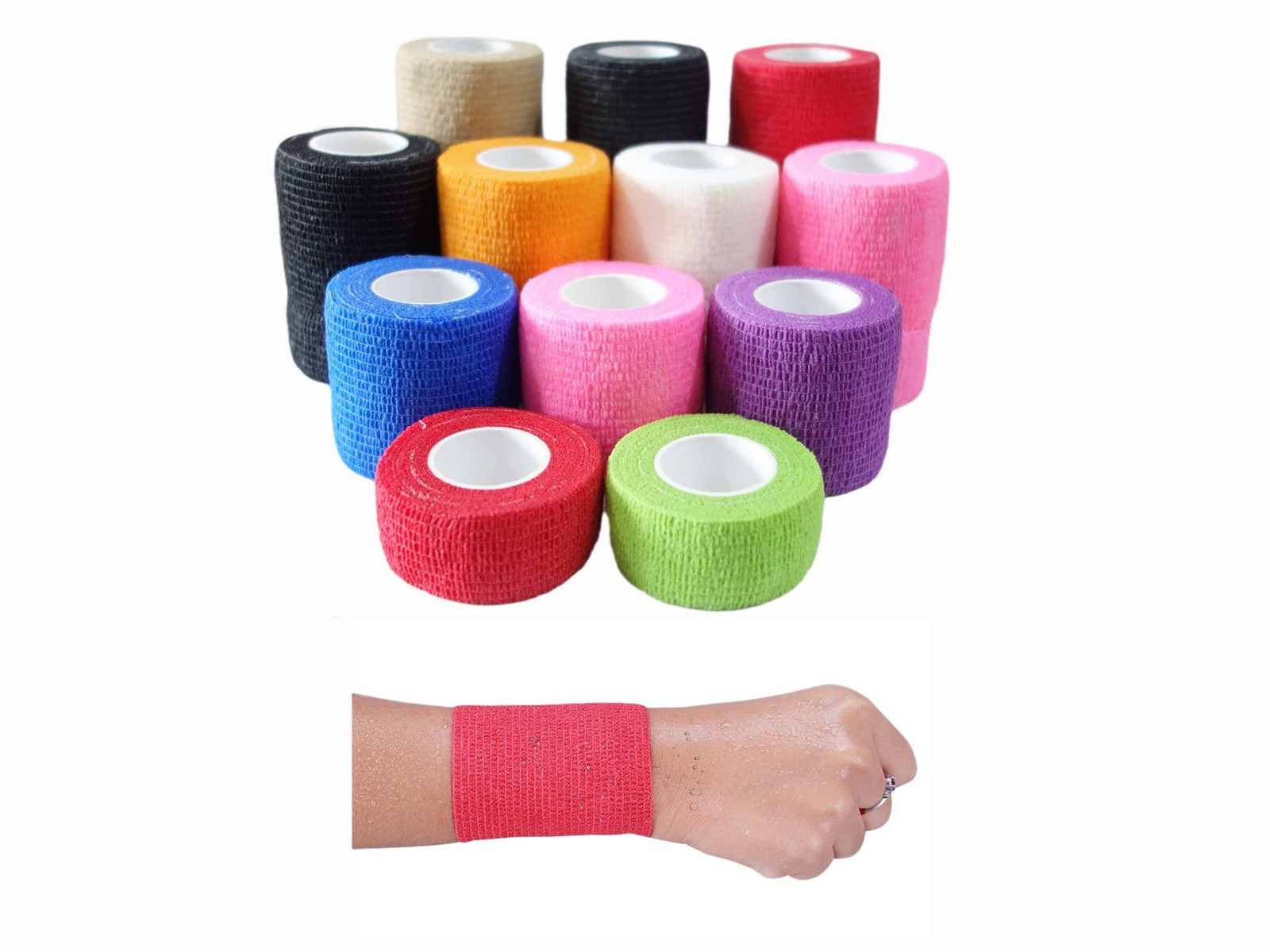 6 Pack Self Adhesive Bandage Wrap 2 Inch Vet Tape Elastic Cohesive Wrap