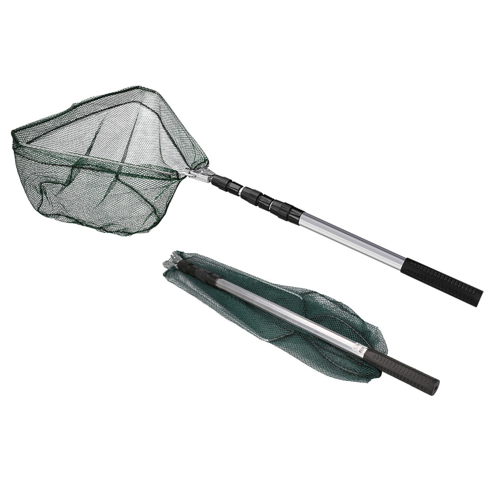 Telescopic Folding Aluminum Handle Fishing Landing Net 3 Section Extending Pole