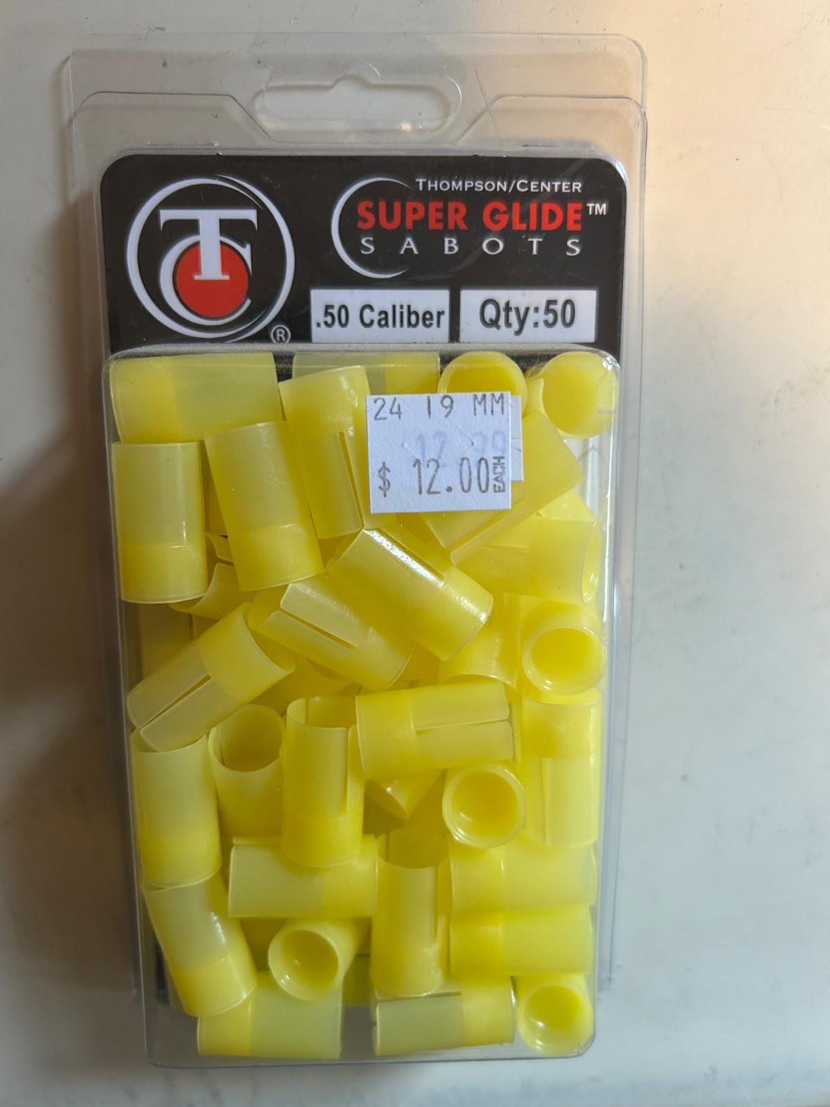 Thompson Center .50 cal Super Glide Sabots Muzzleloader Plastic Holder Yellow