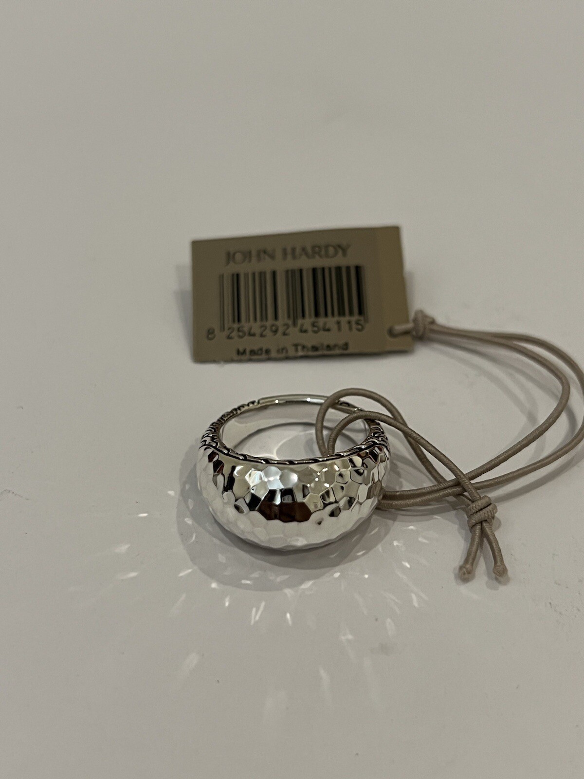 John Hardy Sterling Silver Classic Hammered Dome Ring Size 7