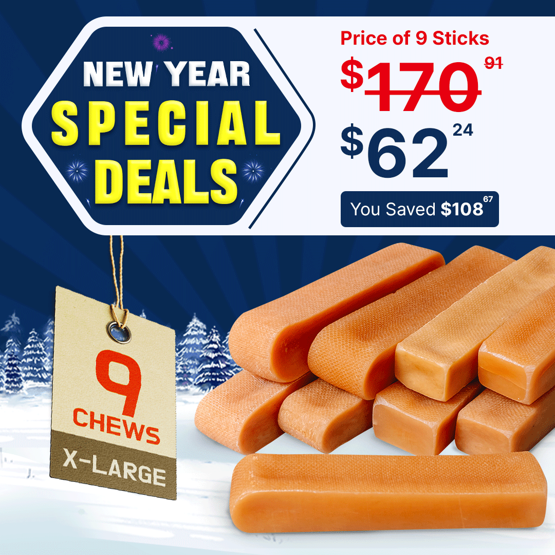 Yak Cheese Dog Chews for XL dogs 3lbs, All Natural and Long lasting Hard Chews