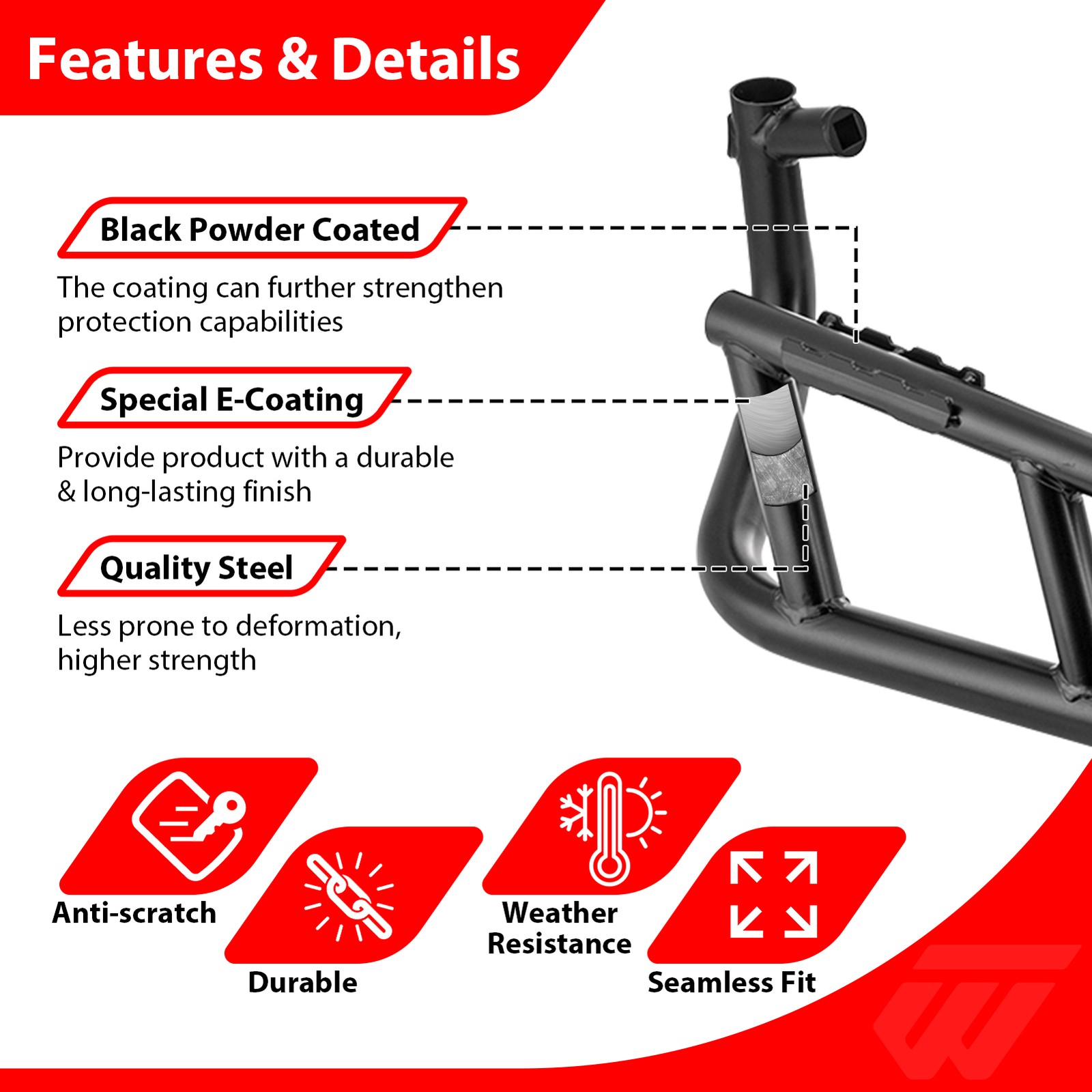 Steel Nerf Bars Rock Sliders For Polaris RZR XP 1000 2 Doors 2024-2025