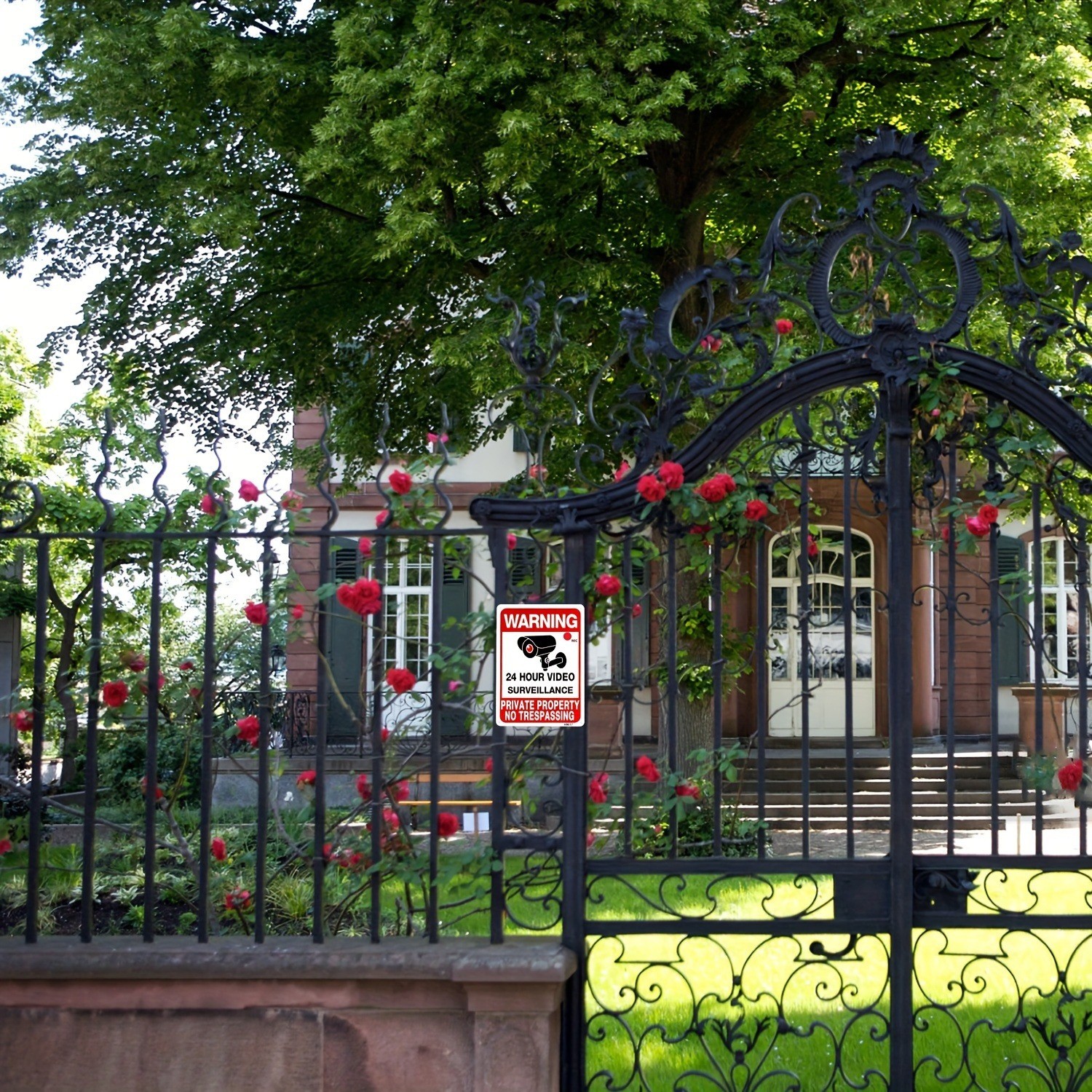 2-Pack Warning Security Cameras In Use Sign Video Surveillance Sticker Signs